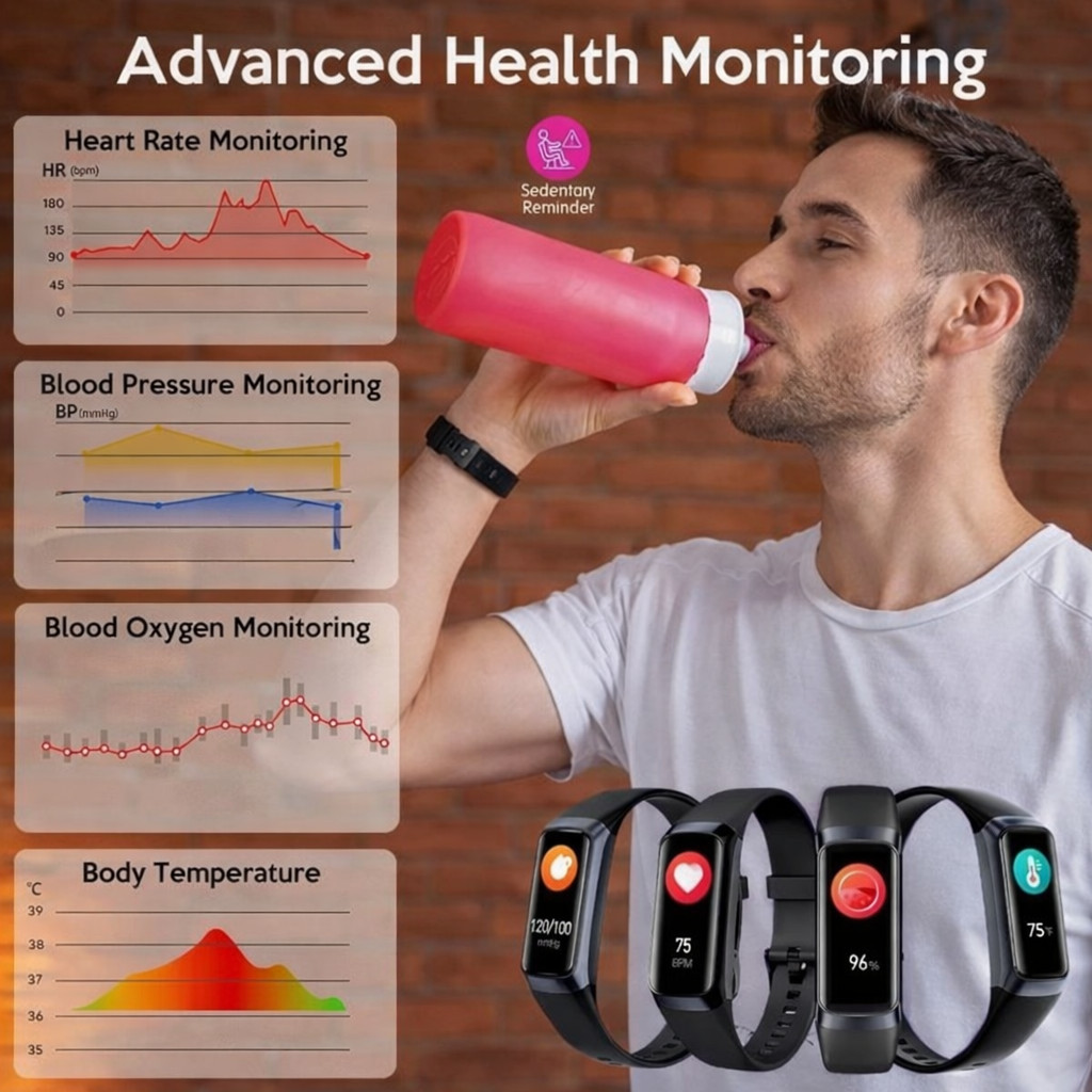 Vital Smart Watch and Fitness Tracker for Men/Women | Sleek Activity Tracker Hea