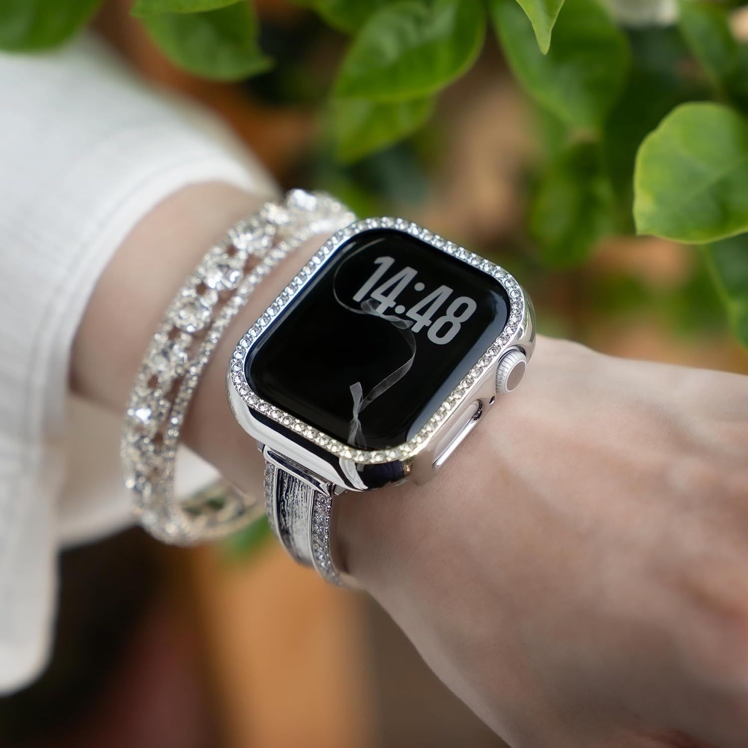 2 Pack Jewelry Case for Apple Watch 46mm – Bling Diamond Style Bumper Set