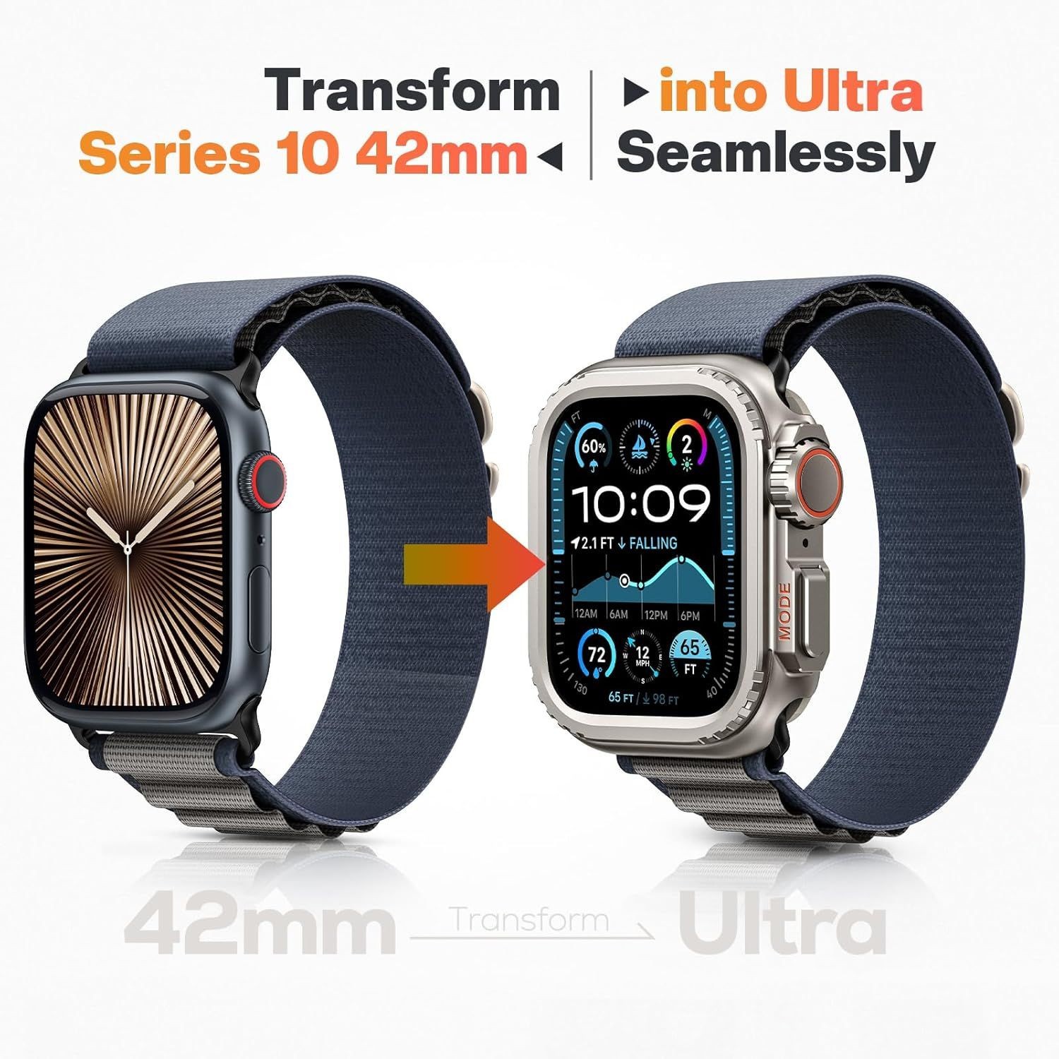 Aluminum Alloy Case for Apple Watch Series 11 42mm Ultra-Style Metal Bumper