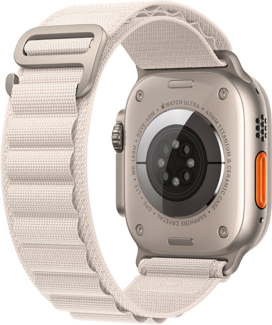 Apple Watch Ultra (GPS + LTE) 49mm Titanium Case Starlight Alpine Loop – Large