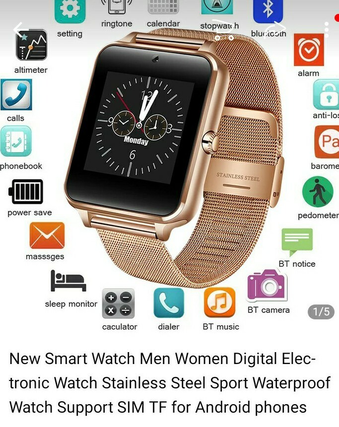 Smart watch New Black or Silver- Sim Card Capable