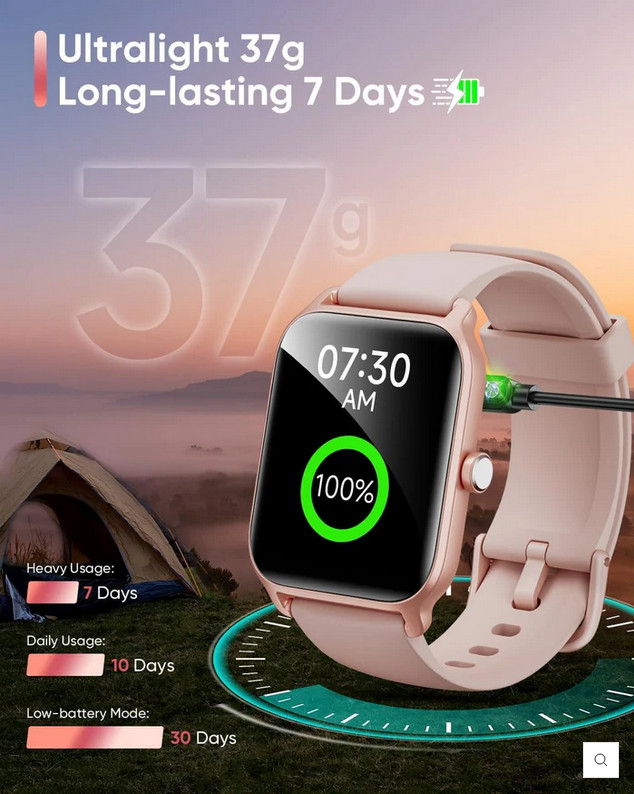 Fitpolo 1.8″ HD IDW13 Smart Watch for Women & Men – White