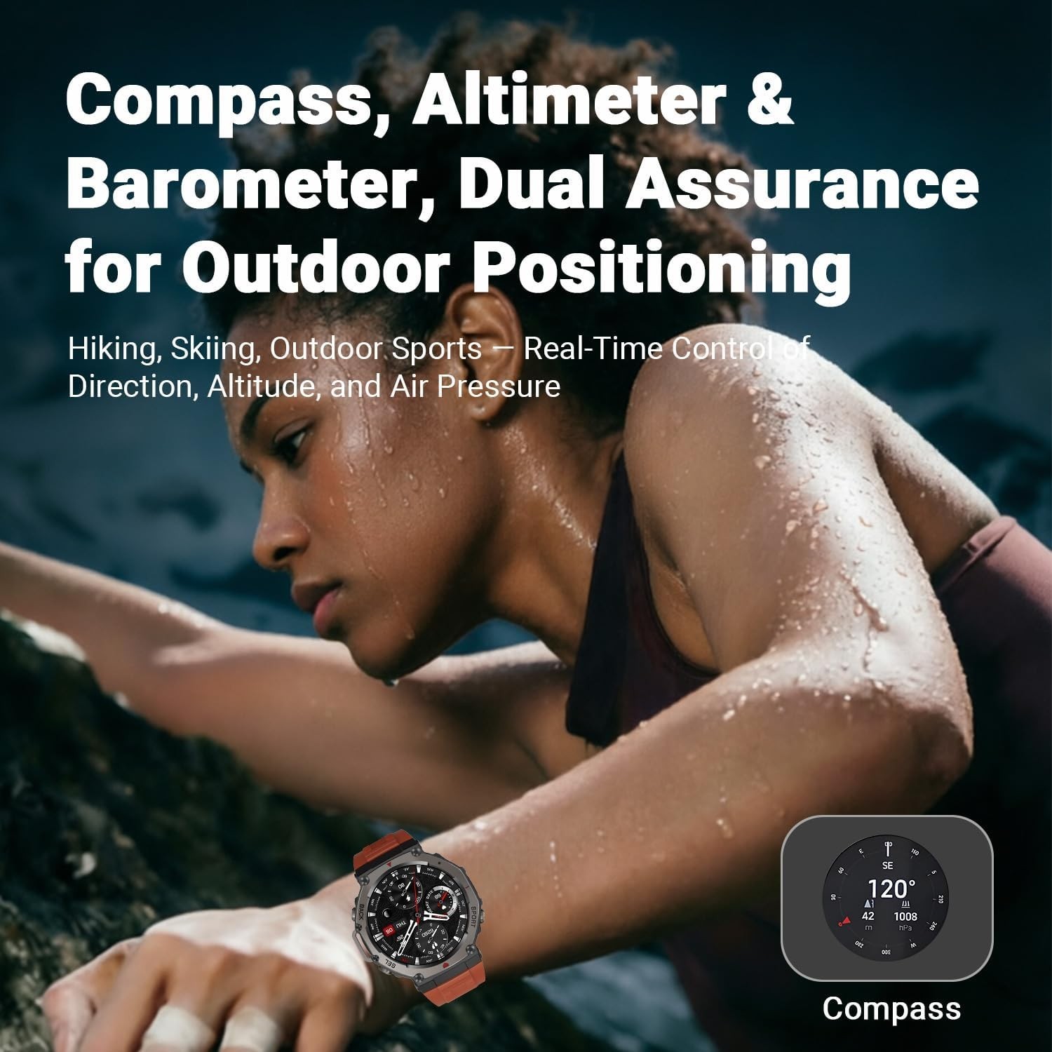 Smart Watches Outdoor GPS Smartwatch 1.43in AMOLED Display Titanium Alloy 5ATM