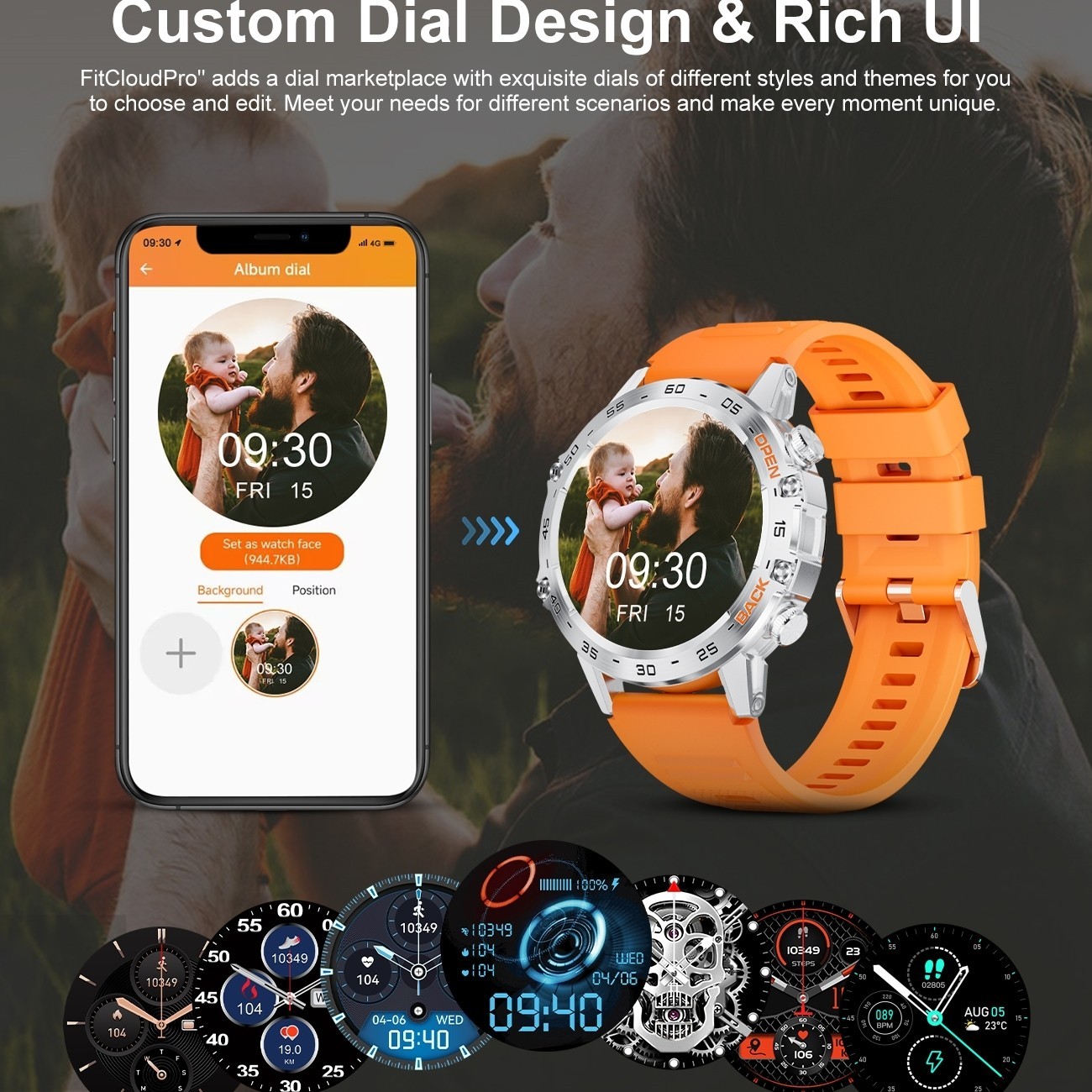 Smart Watch Men Women Heart Rate Blood Oxygen Fitness Tracker for Android IOS