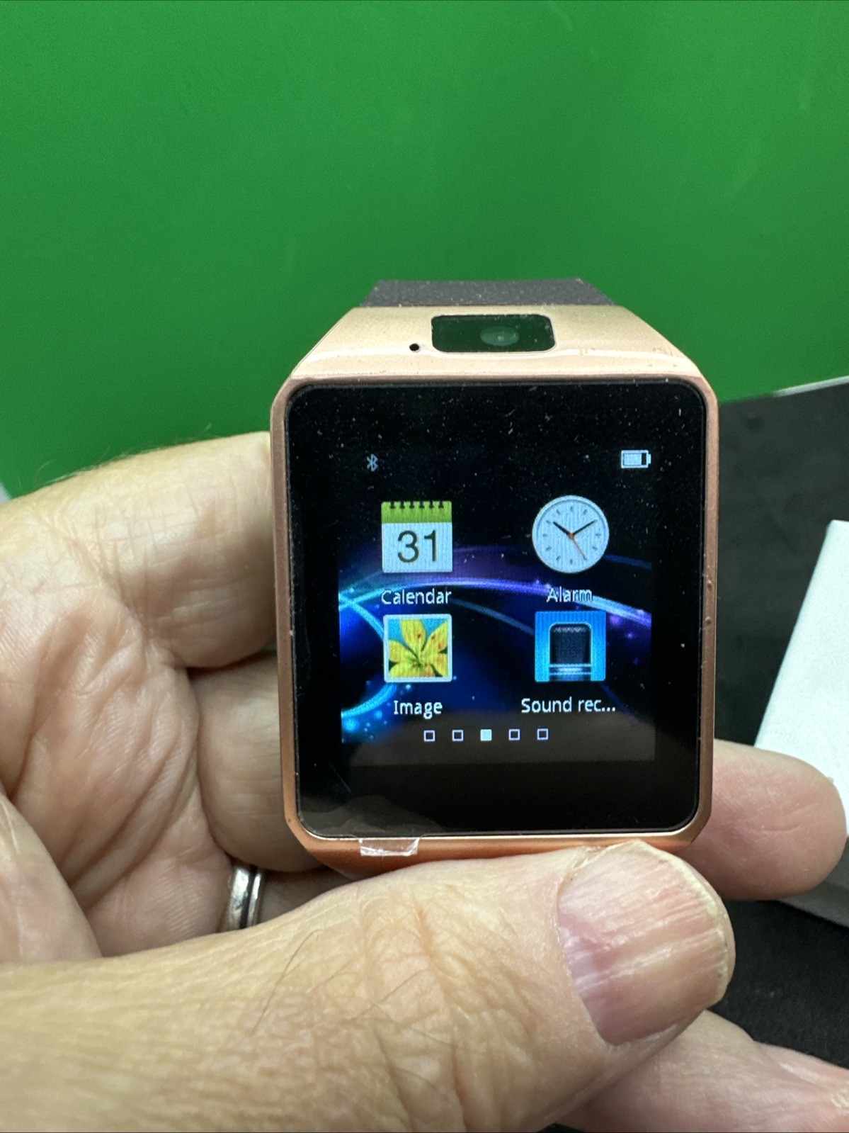 Rose Gold Smart Watch Bluetooth Phone for Android Stainless Steel A5. Works