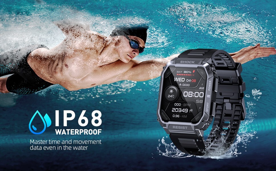 SMART WATCH New Military IP68 Waterproof Answer/Make Calls for iPhone & Android