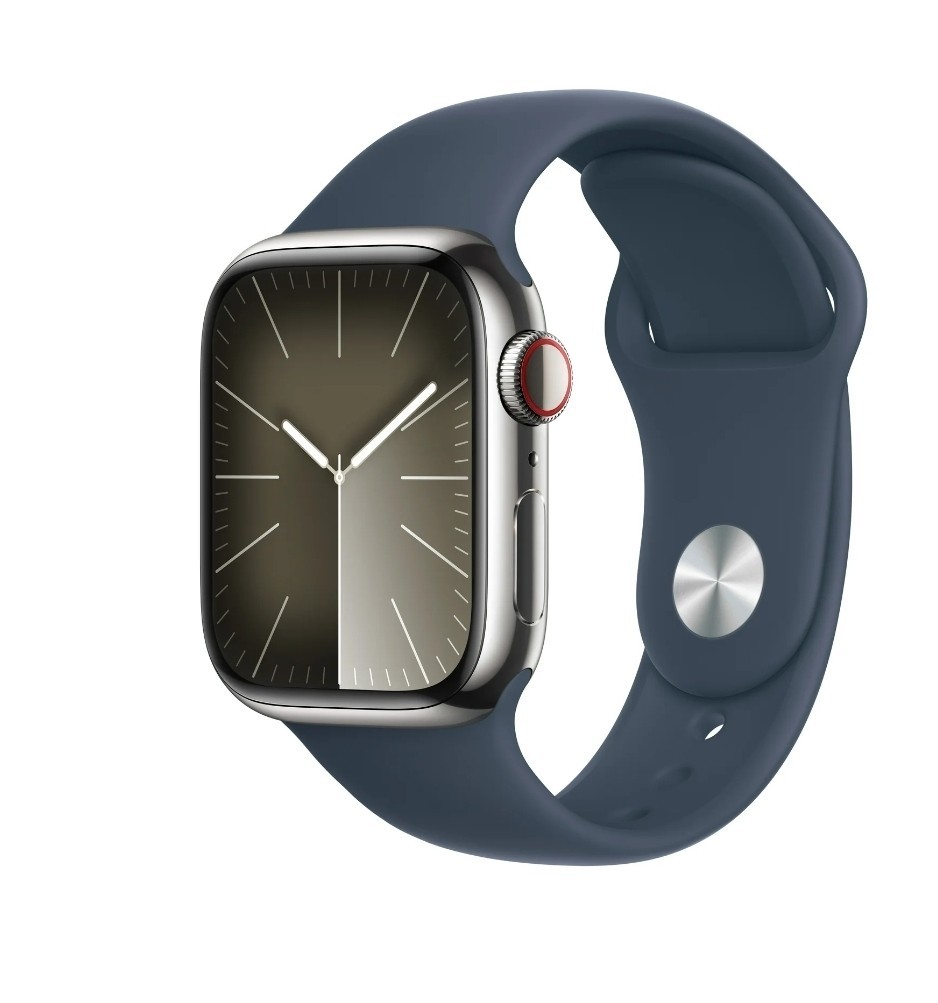 Apple Watch Series 9 [GPS + Cellular 41mm] Smartwatch with Silver Stainless