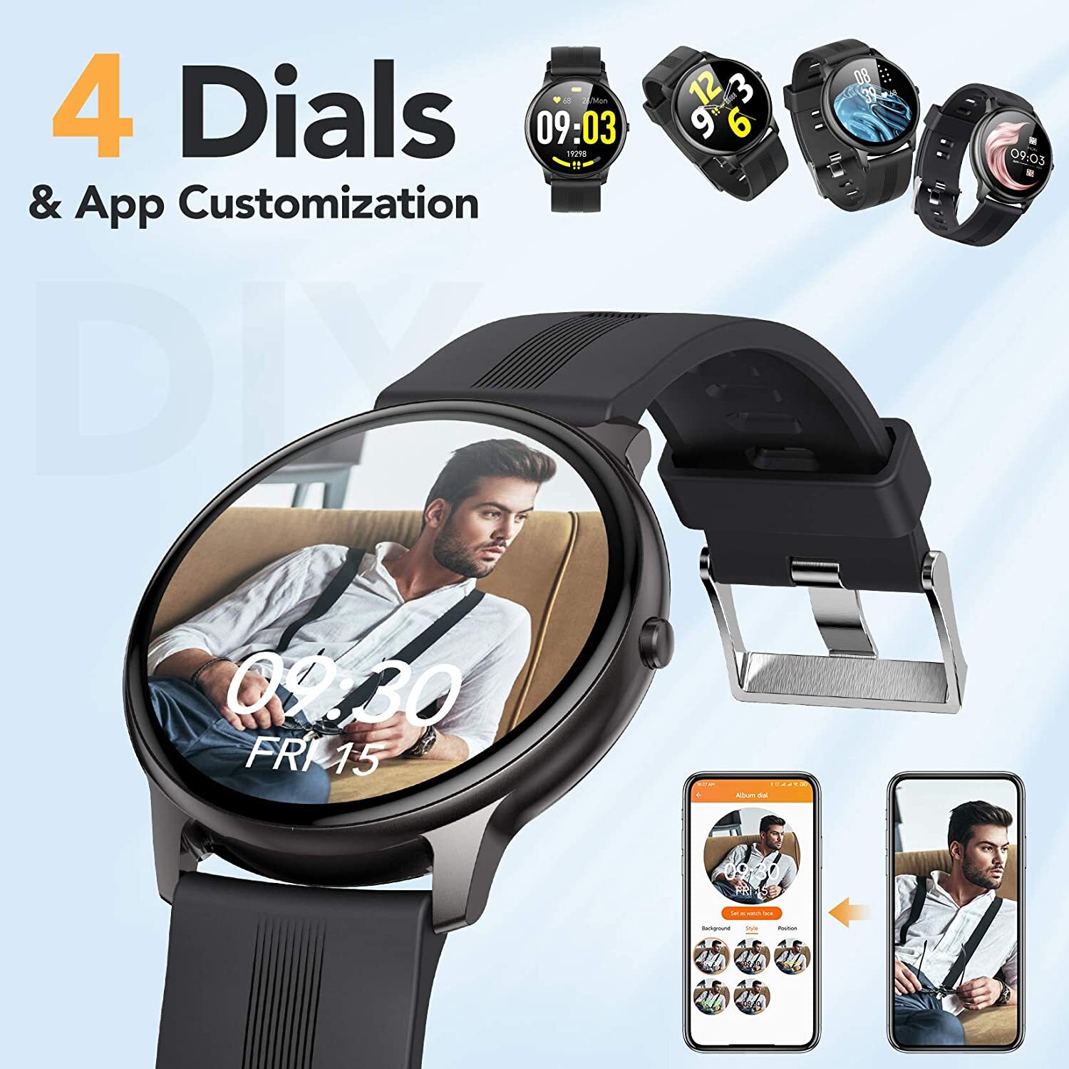 Smart Watch Men Women Fitness Tracker Heart Rate Sport Android iOS Touch Gift