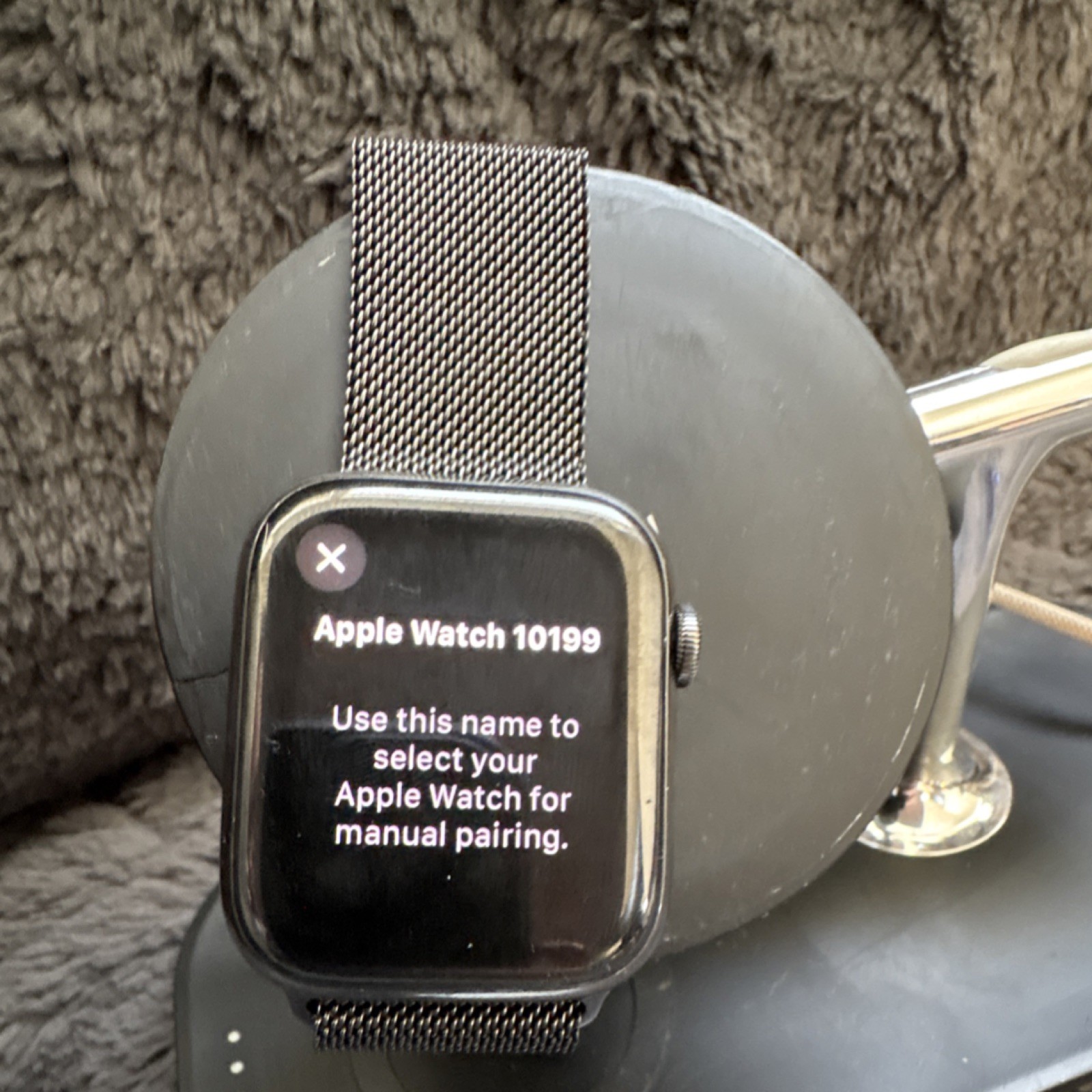 Apple Watch Series 7 45mm Stainless Steel Case with Black Stainless Steel Band