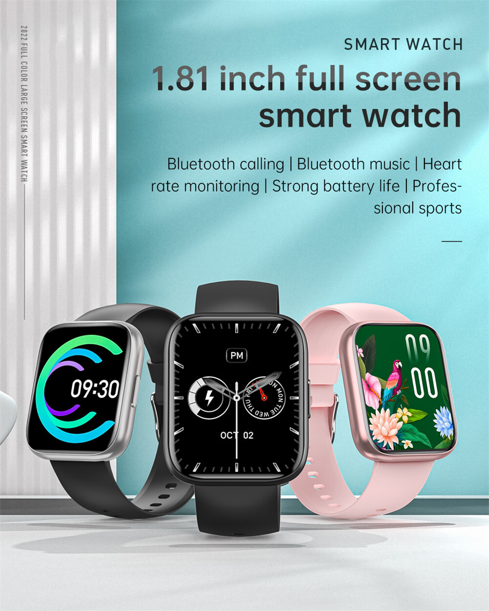 Sport Smart Watch Bluetooth Call 1.81″ Full Screen Health Monitor SmartWatch