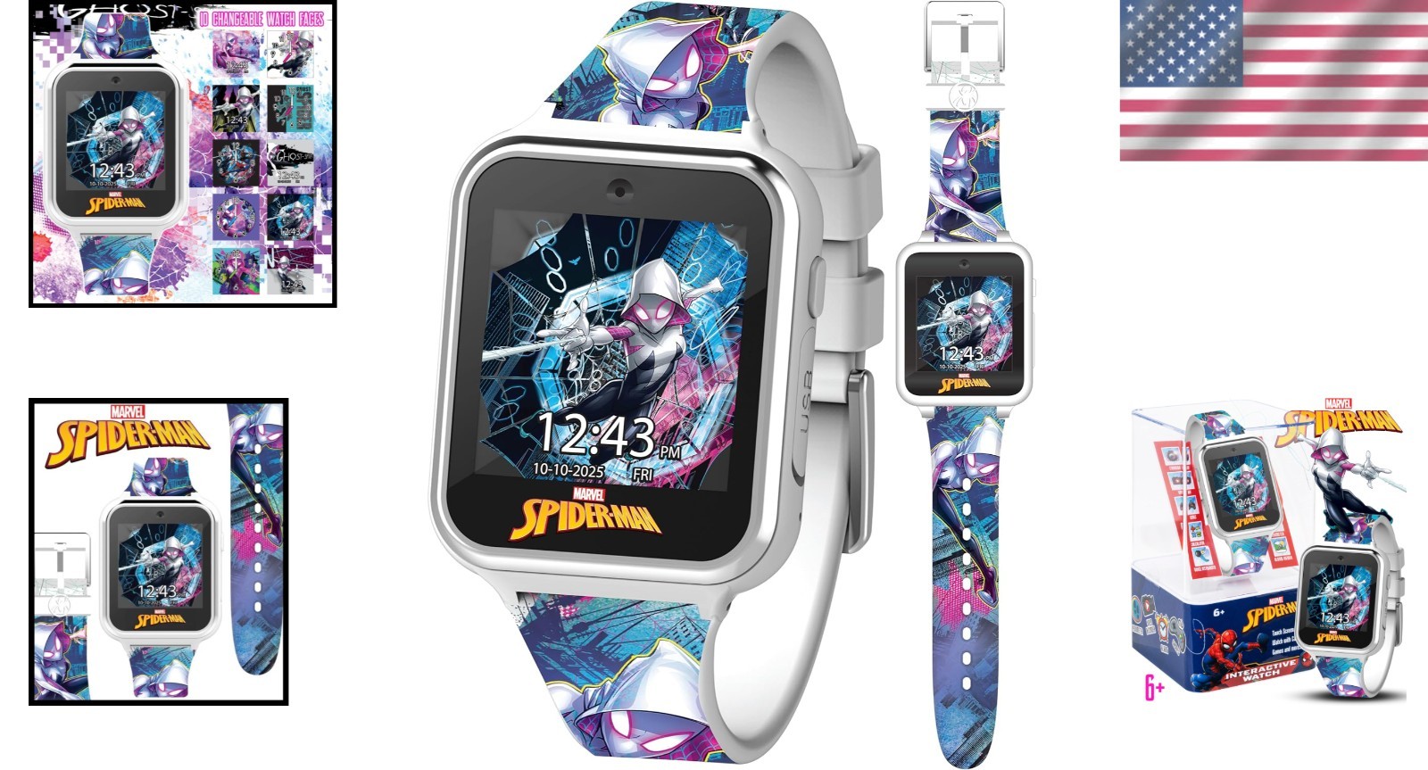Spiderman Ghost Spider Kids Smartwatch – Fun Touchscreen for Boys & Girls