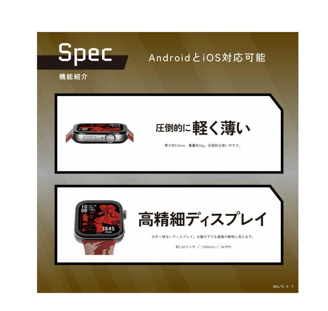 GARRACK One Piece Luffy Smartwatch HUC-OP-FT3-L Quartz GPS Silicone Strap New