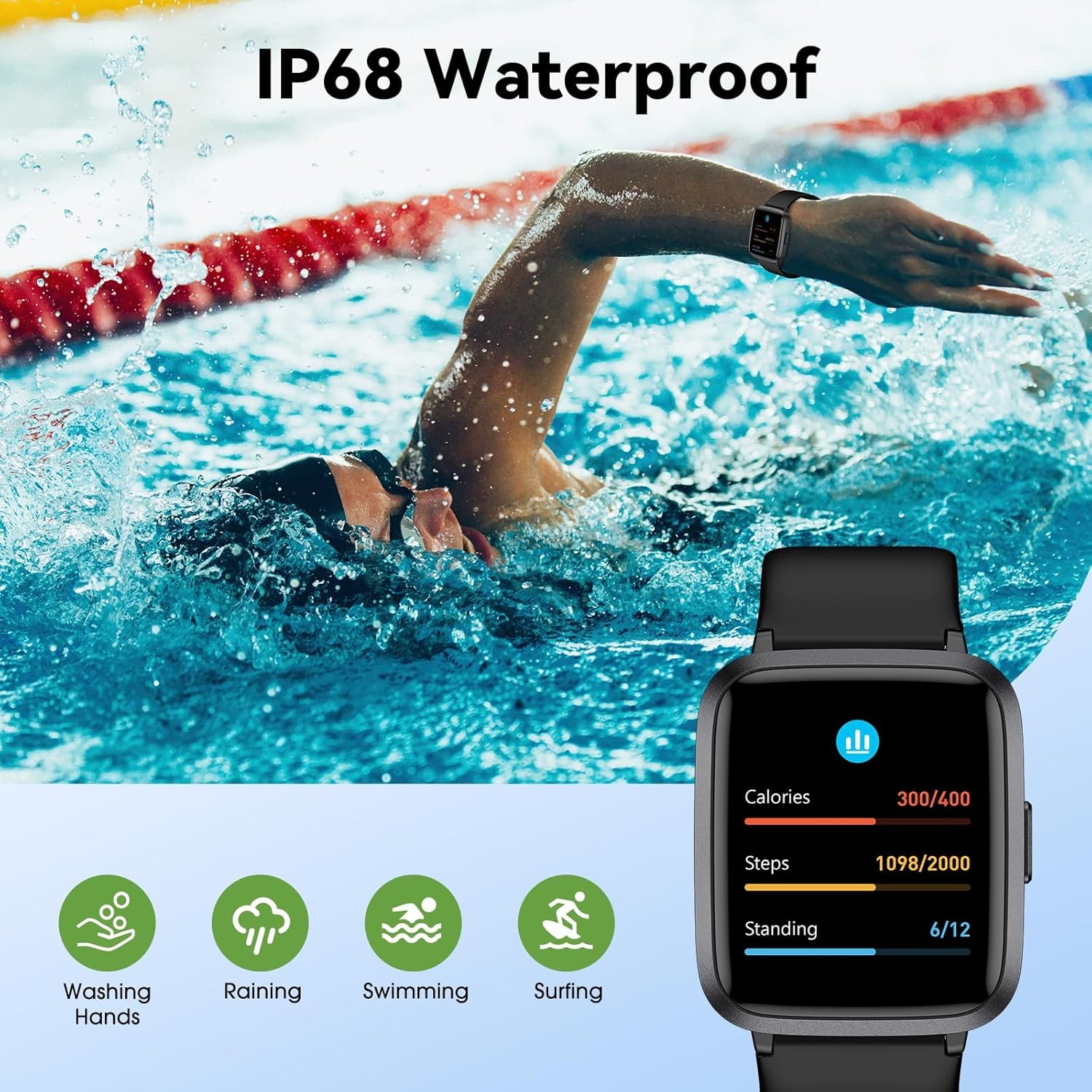 Fitness Tracker Watch with Heart Rate Monitor, Activity Tracker with Pedometer,