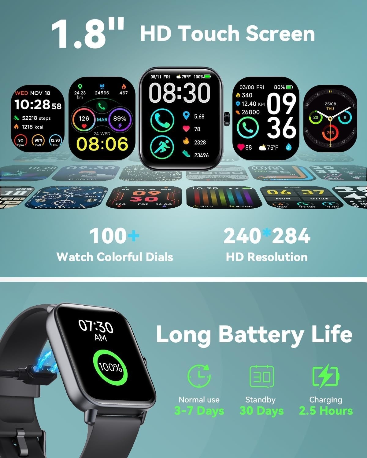 Reloj Inteligente para Hombres y Mujeres – Llamadas Inalámbricas, Impermeable