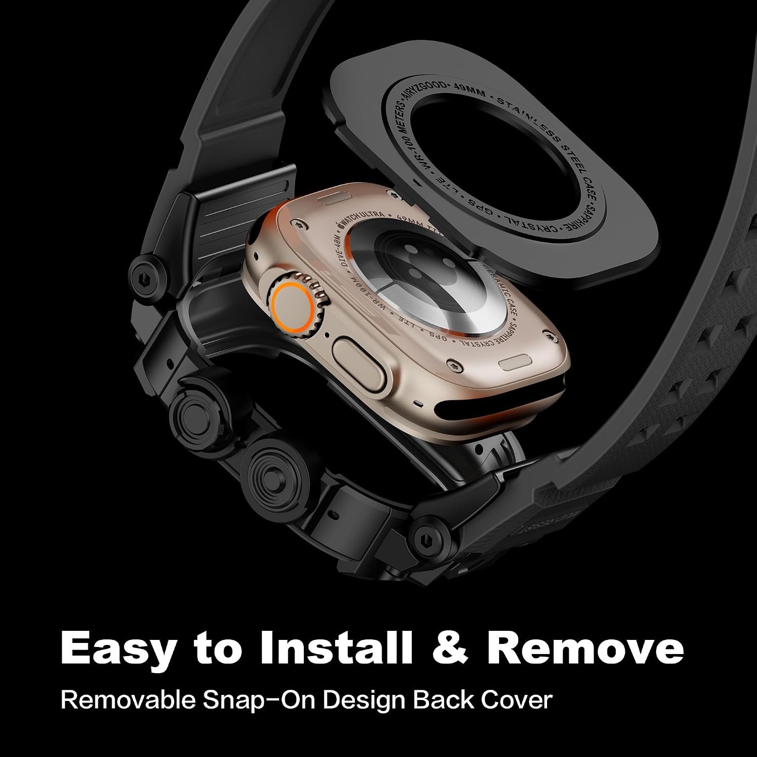 Rugged Case with Band for Apple Watch Ultra 49mm, Shockproof Bumper Cover