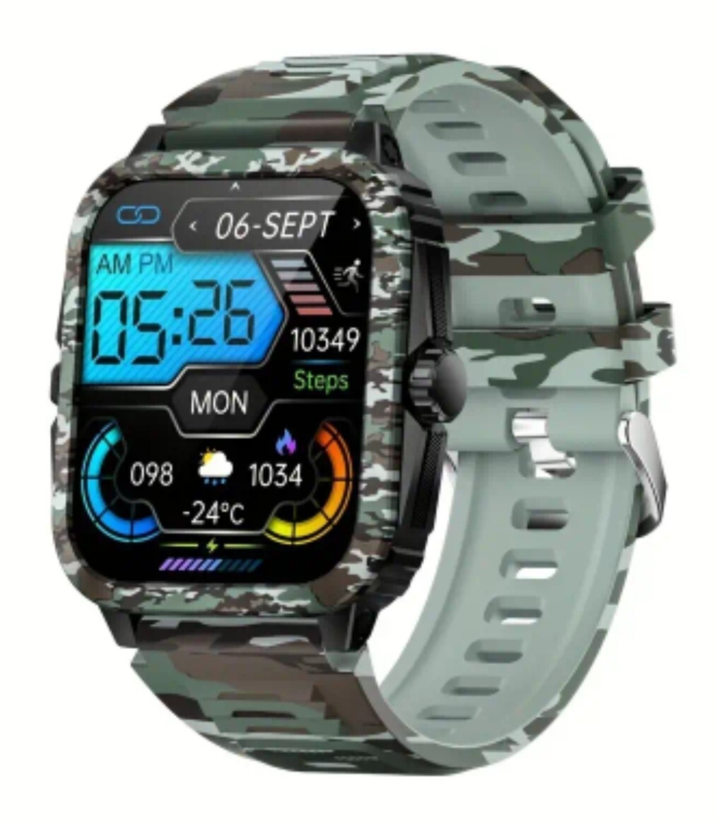Military Smart Watch for Men(Answer/Make Calls) Rugged Tactical Fitness Tracker