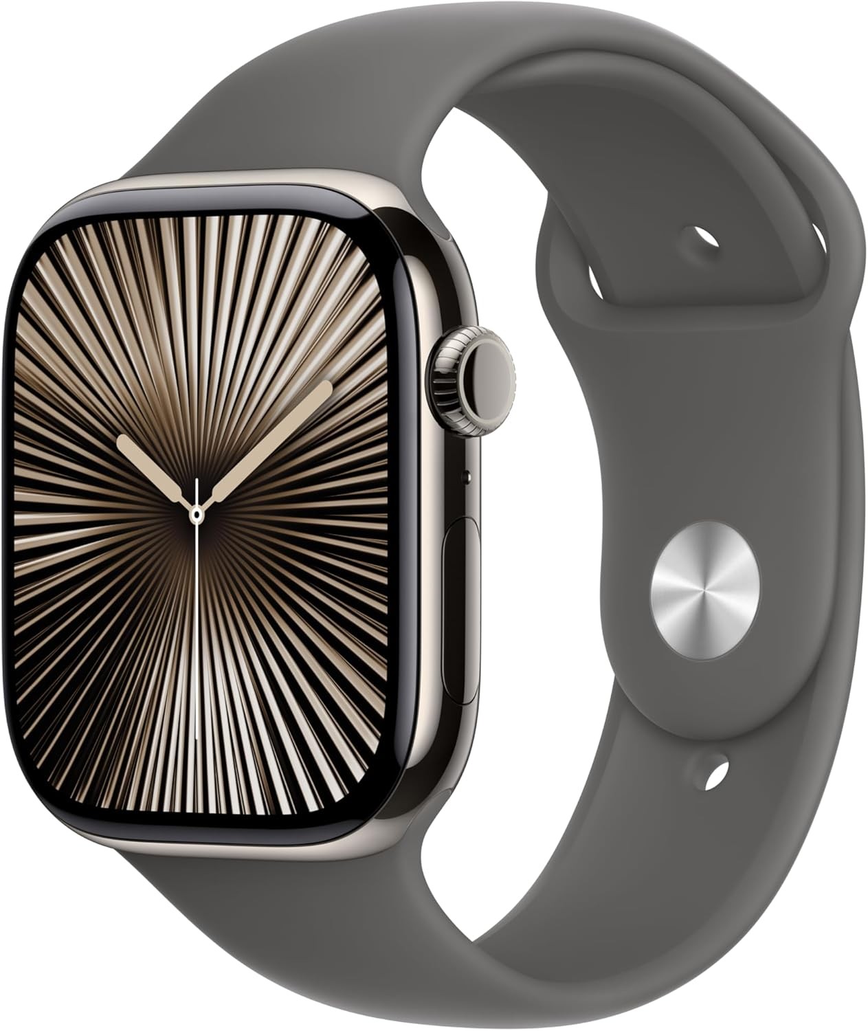 Apple Watch Series 10 (GPS+LTE) 46MM Natural Titanium Case Stone Gray Sport Band