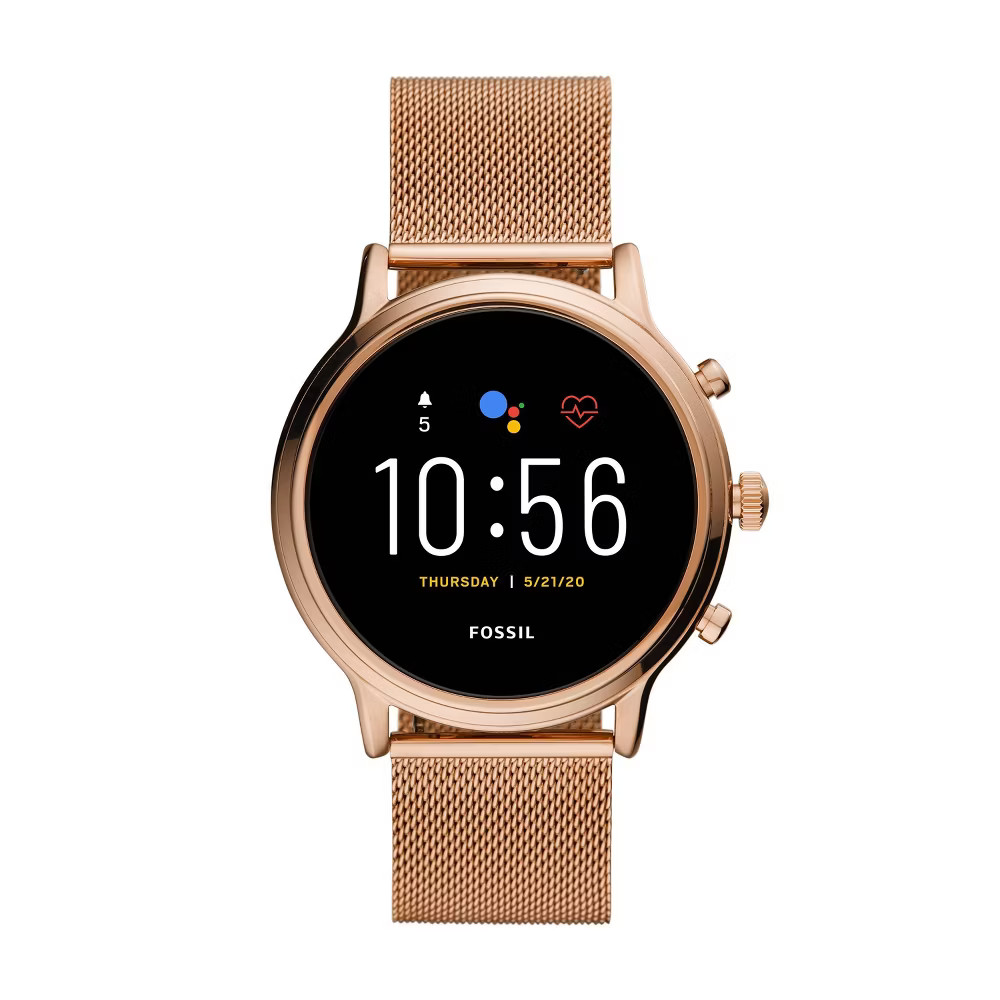 Fossil Gen 5 Smartwatch Julianna HR 44mm – Rose Gold-Tone Stainless Steel