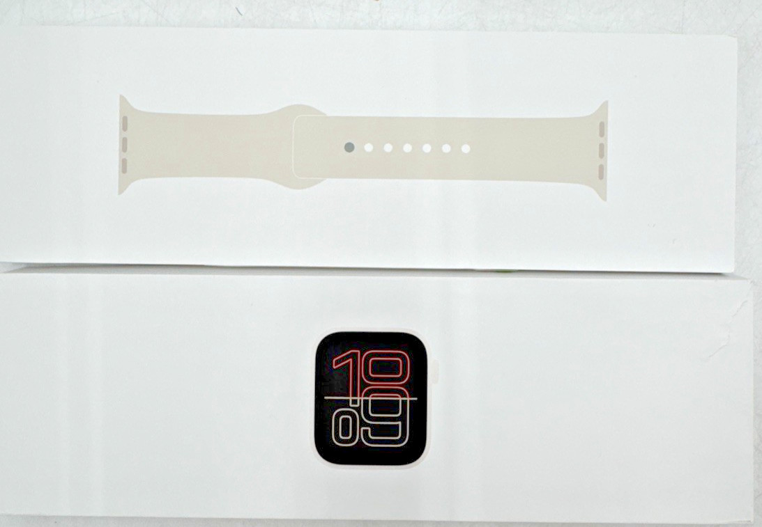Apple Watch SE 3 40mm GPS Starlight Aluminum Case w Sport Band S/M MEH34LW/A