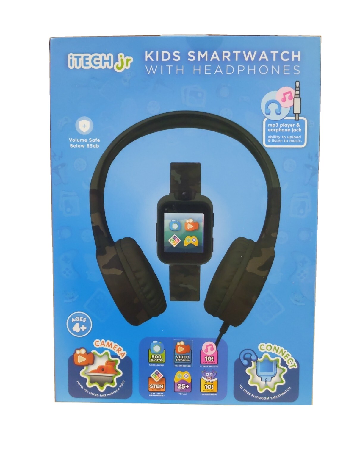 Itech jr Kids Smartwatch with Headphones Camouflage – Boys NIB
