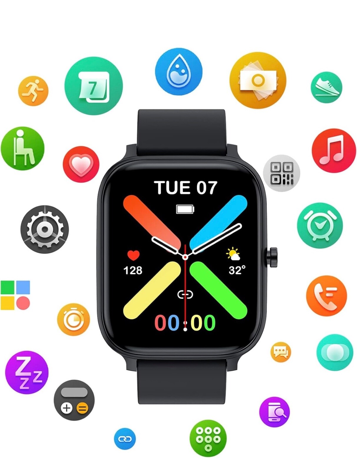Smart Watch for Men Women Compatible with iPhone Samsung Android Phone 1.69 inch