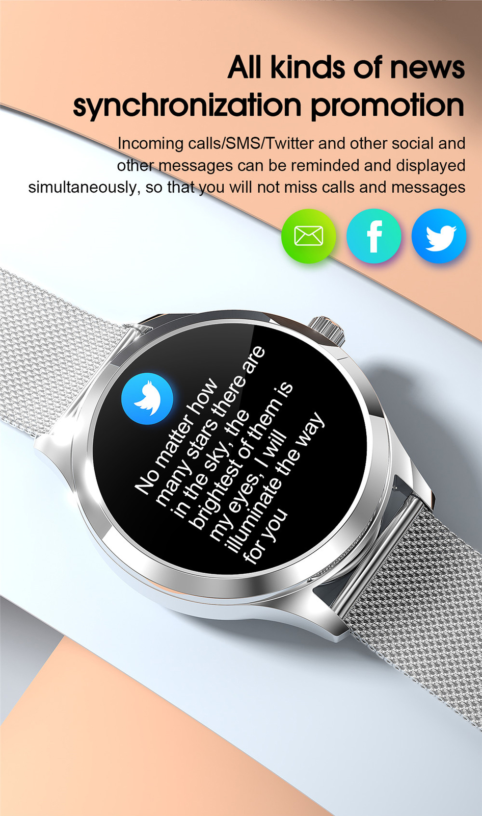 Fashion Women Ladies Smart Watch Sleep Monitor Ladies Wristwatch for Girls Gift