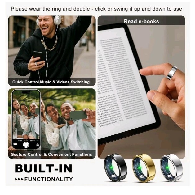 RIFESI Smart Ring for Women Men Minimalist Fitness Ring & Sleep Tracker-Silver#9