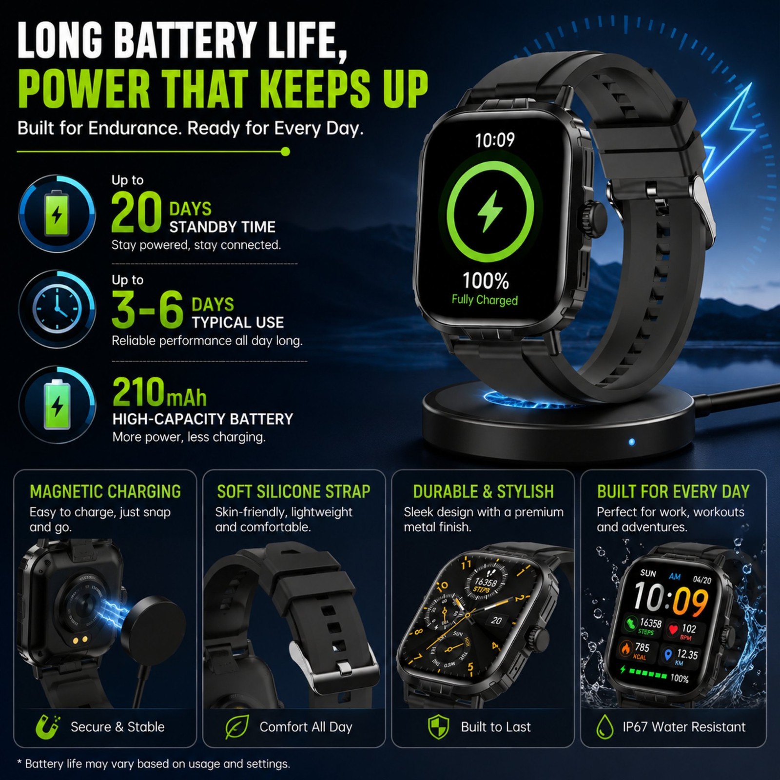 Gravity GWX1SV Bluetooth Calling Smartwatch 2.01″ Touchscreen Silver