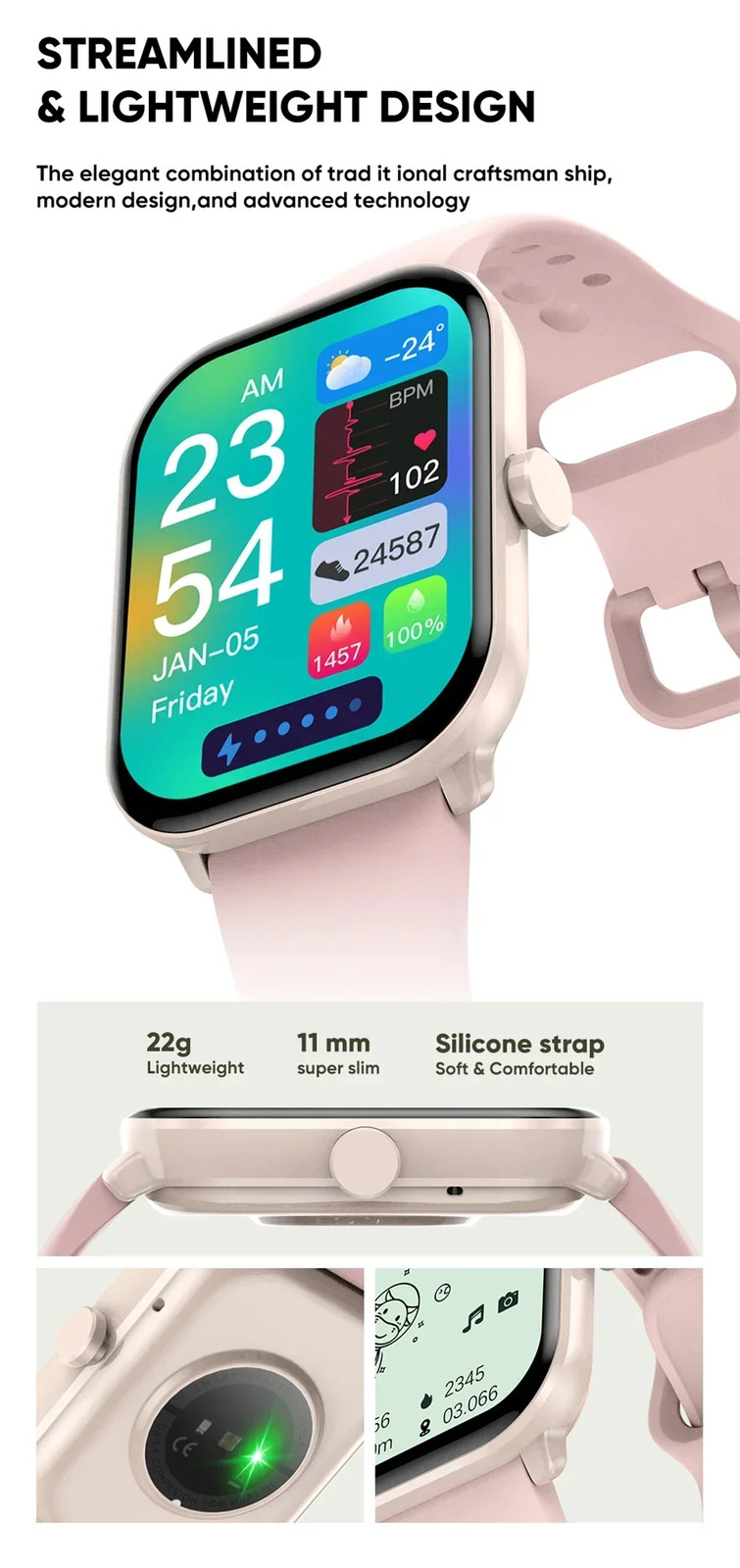 Xiaomi Watch 5 HD AMOLED Display Heart Rate Bluetooth Call GPS Track Waterproof