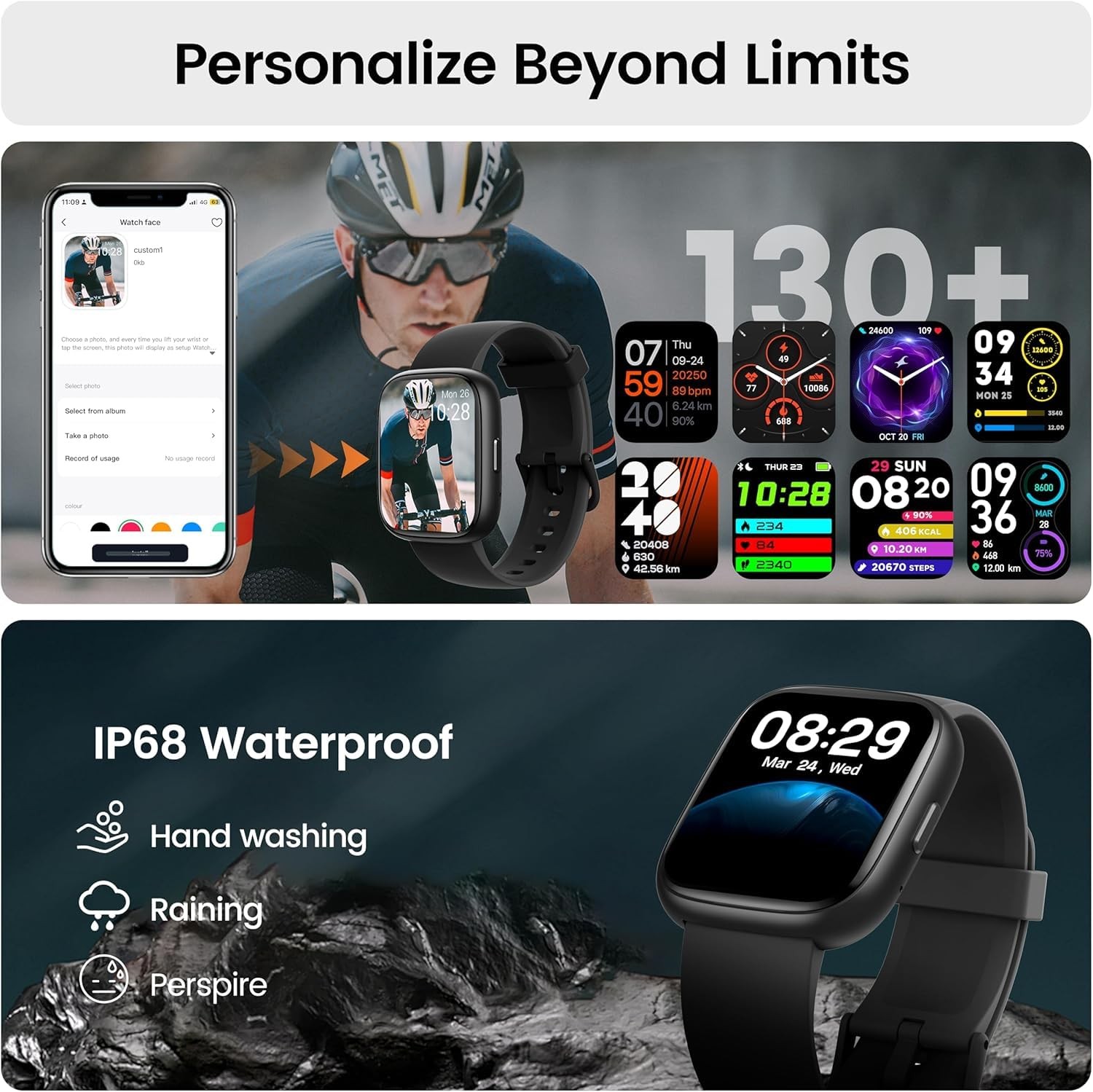 Smart Watch with Alexa Built-in, 1.83″ HD Touchscreen Fitness Tracker with Bl…