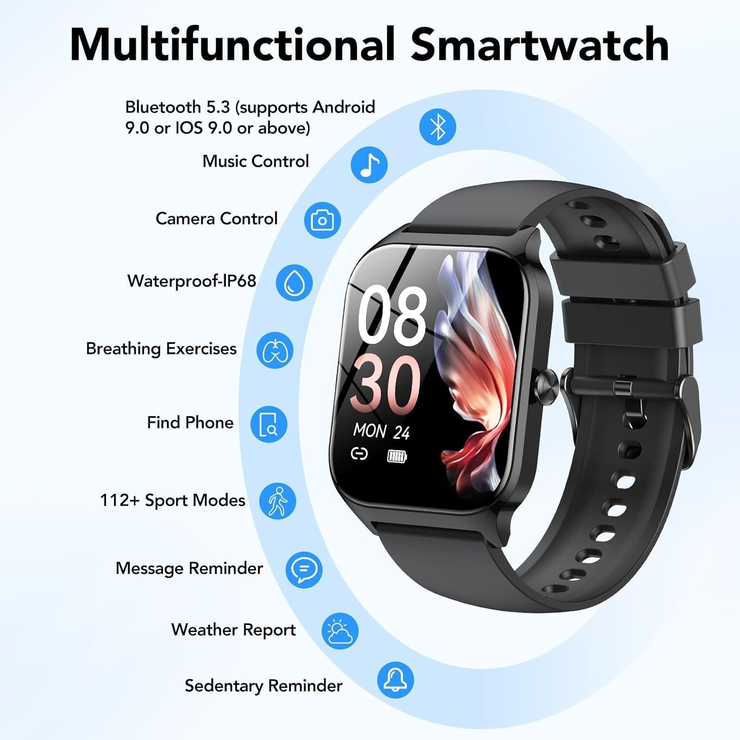 Smart Watch for Men Women 1.85″ Fitness Tracker with Bluetooth Calls