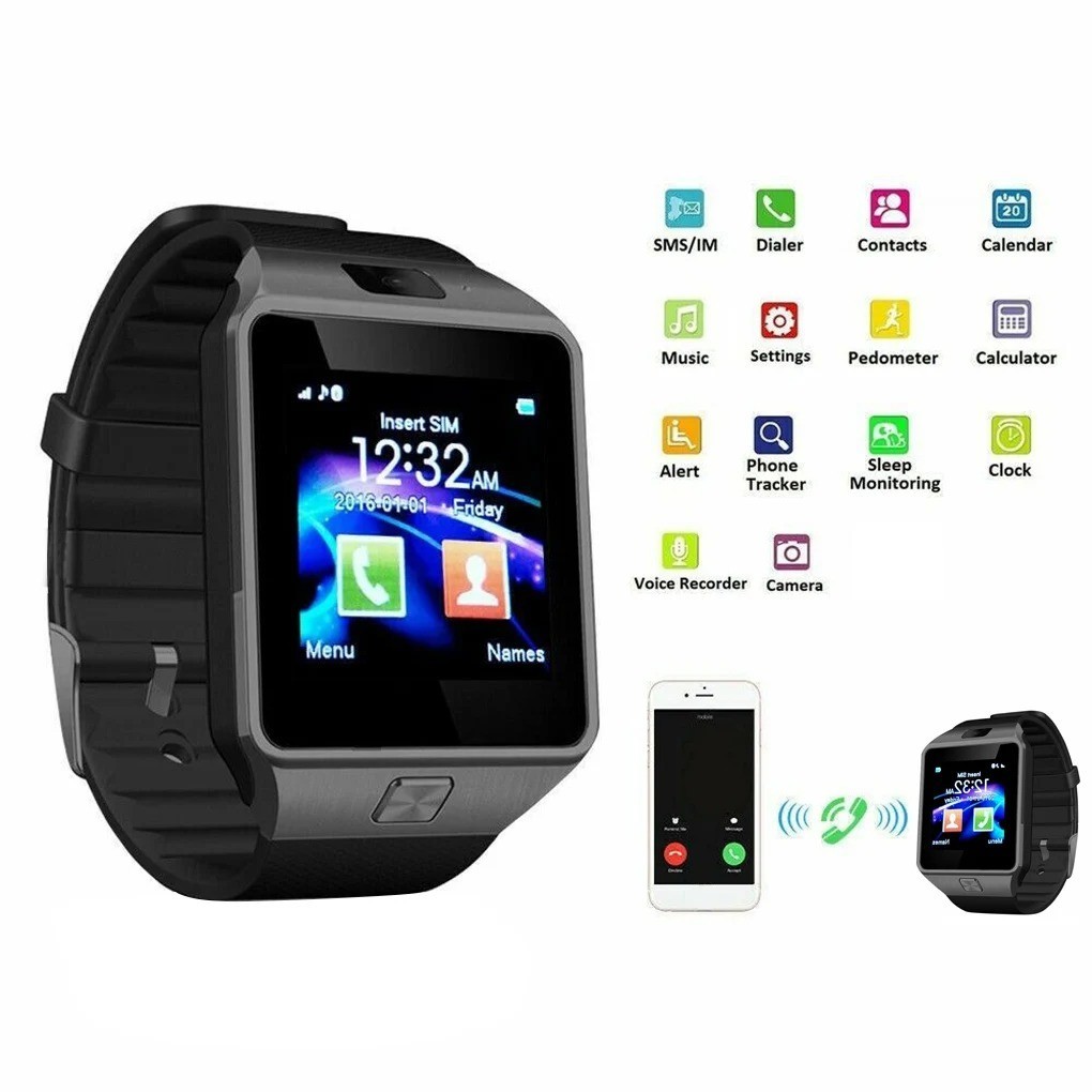 Bluetooth Smart Watch w/Camera Waterproof Phone Mate For Android Samsung iPhone