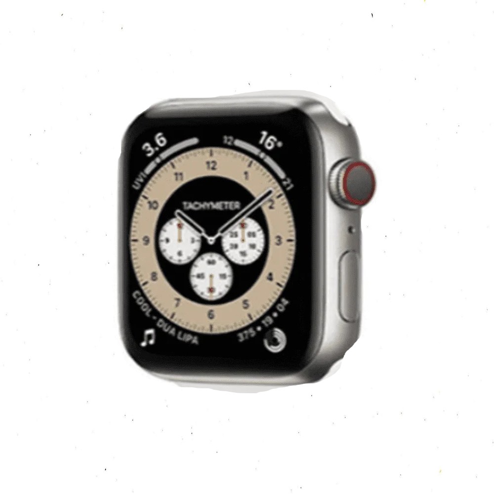 Apple Watch Series 6 44mm GPS/LTE Silver Titanium White Band Very Good