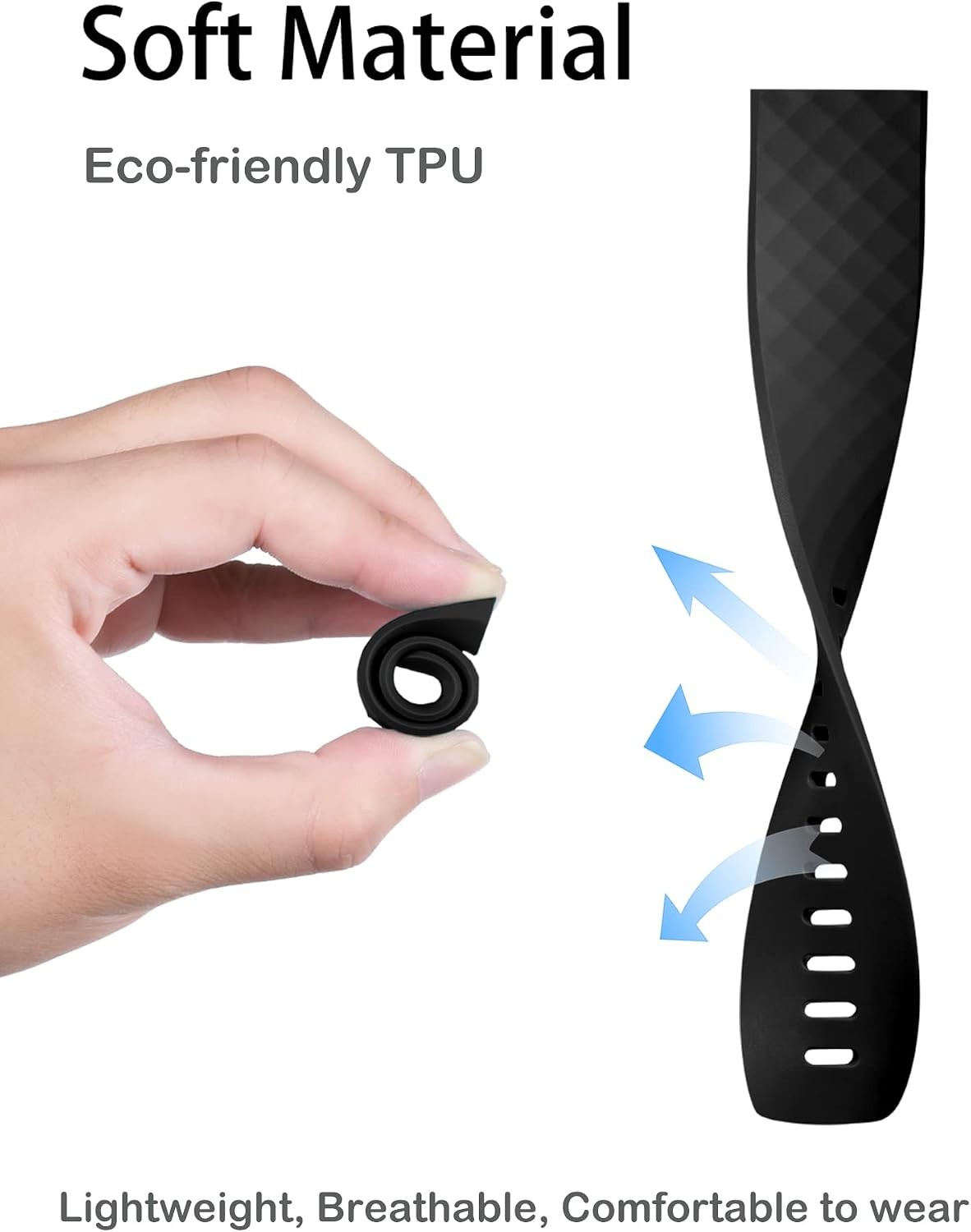 Large Black Waterproof Watch Strap for Fitbit Charge 4 / Charge 3 – Compatible B