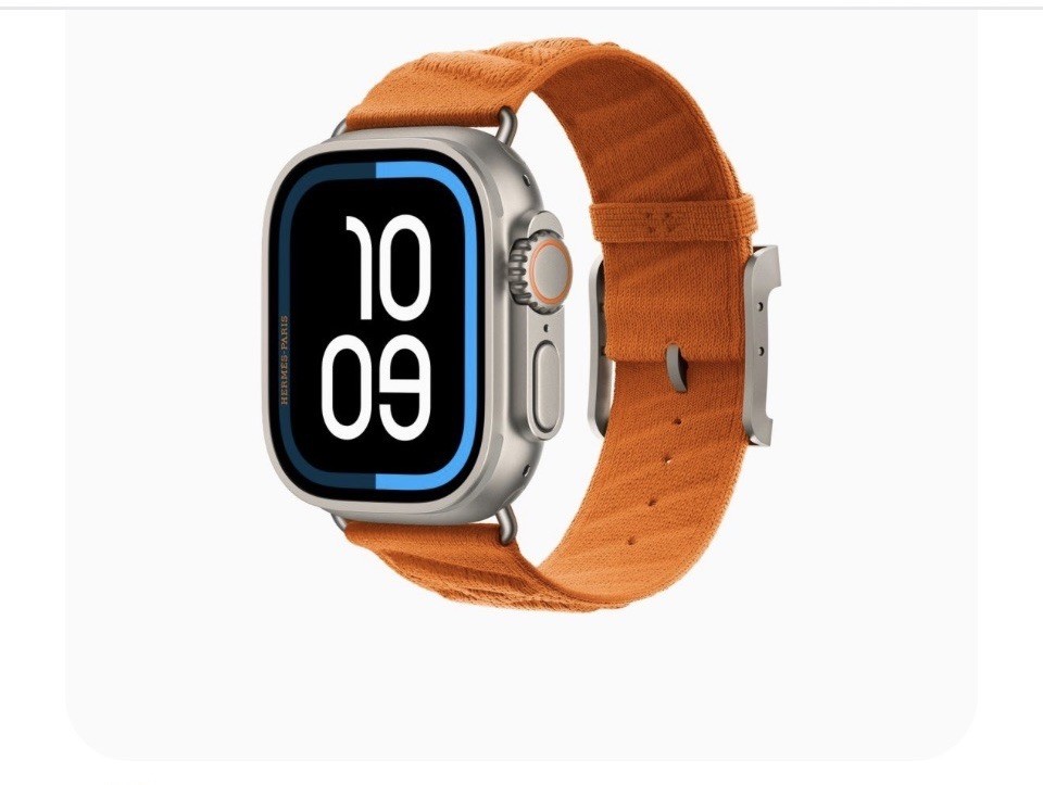 New sealed hermes Apple Watch Ultra 3 Titanium 49mm EN MER canvas Orange strap