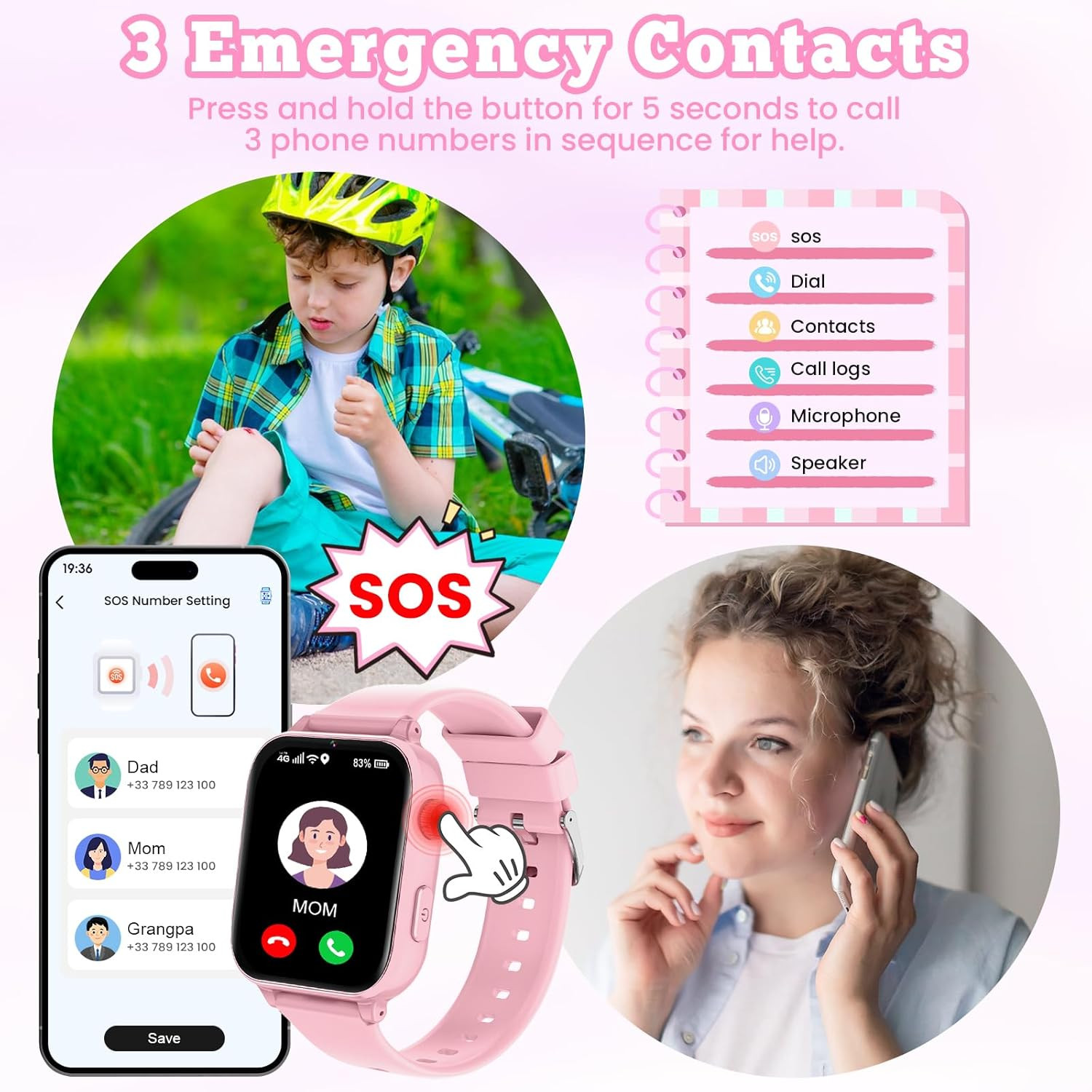 4G Kids Smart Watch GPS Tracker, Smartwatch for Kid with Video Calling, Voice Ch