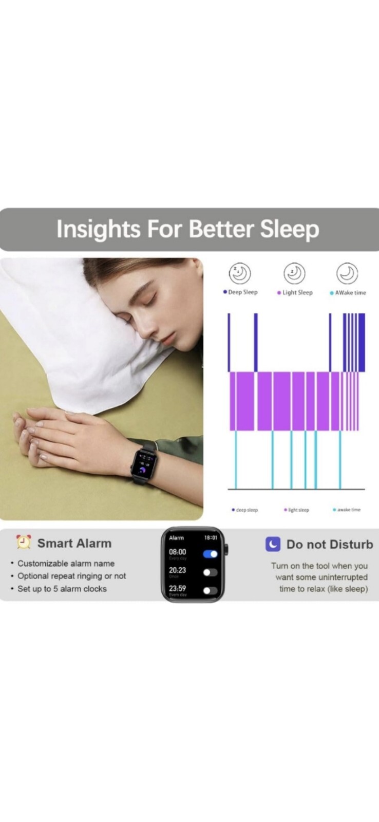 Smart Watch for Men Women Answer/Make Calls, 1.96″ HD Fitness Watch with Heart R