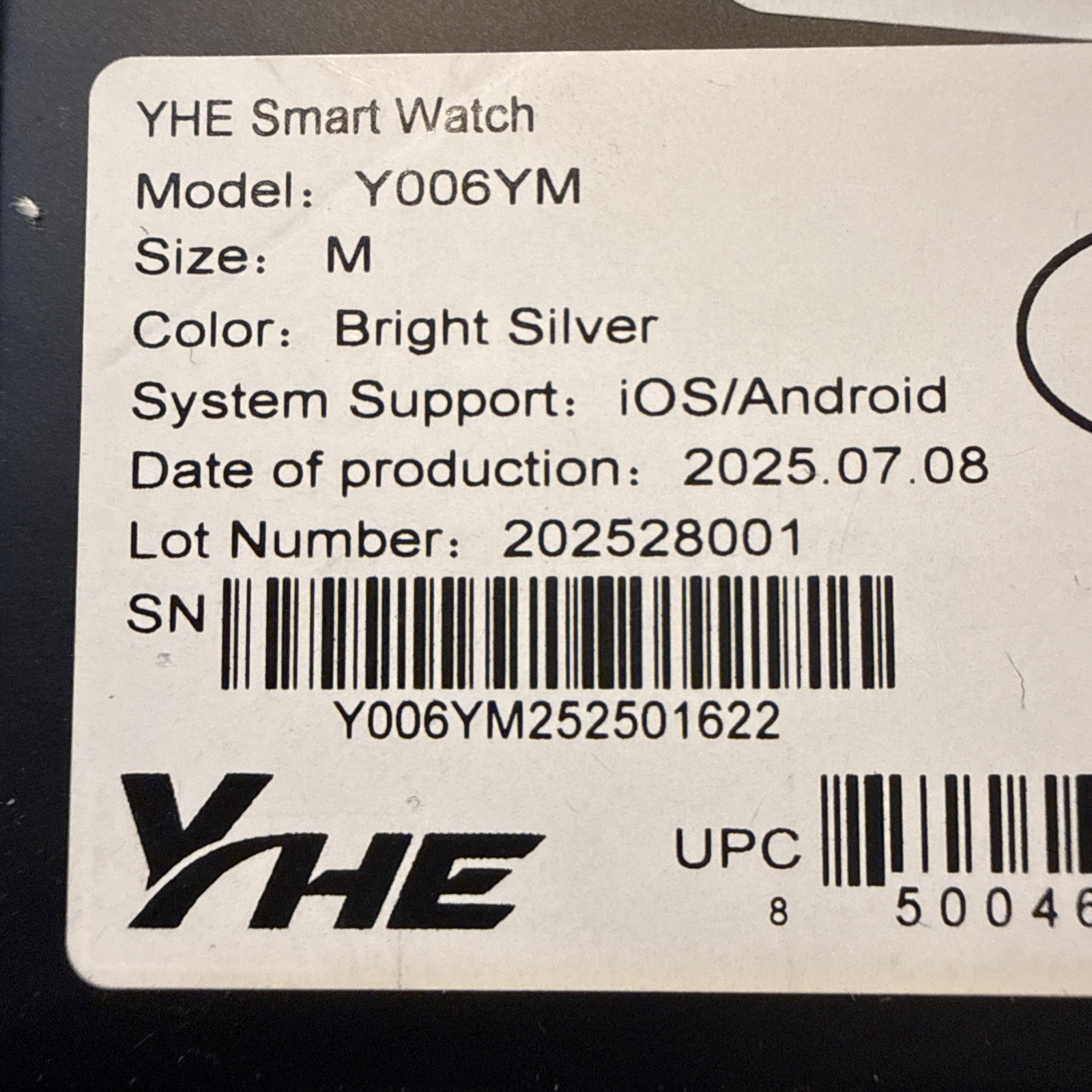 Yhe BP Doctor Model Y006YM Smart Watch – Bright Silver For IOS And Android