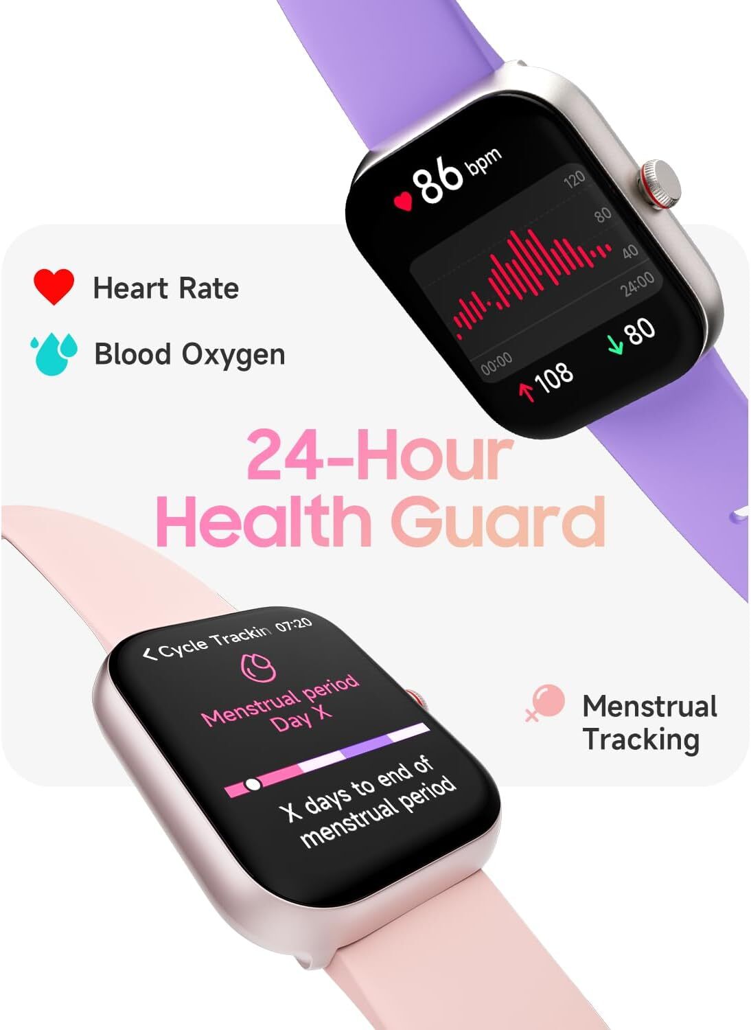 Smart Watch Men Women Fitness Tracker Heart Rate Watches for Android iOS iPhone