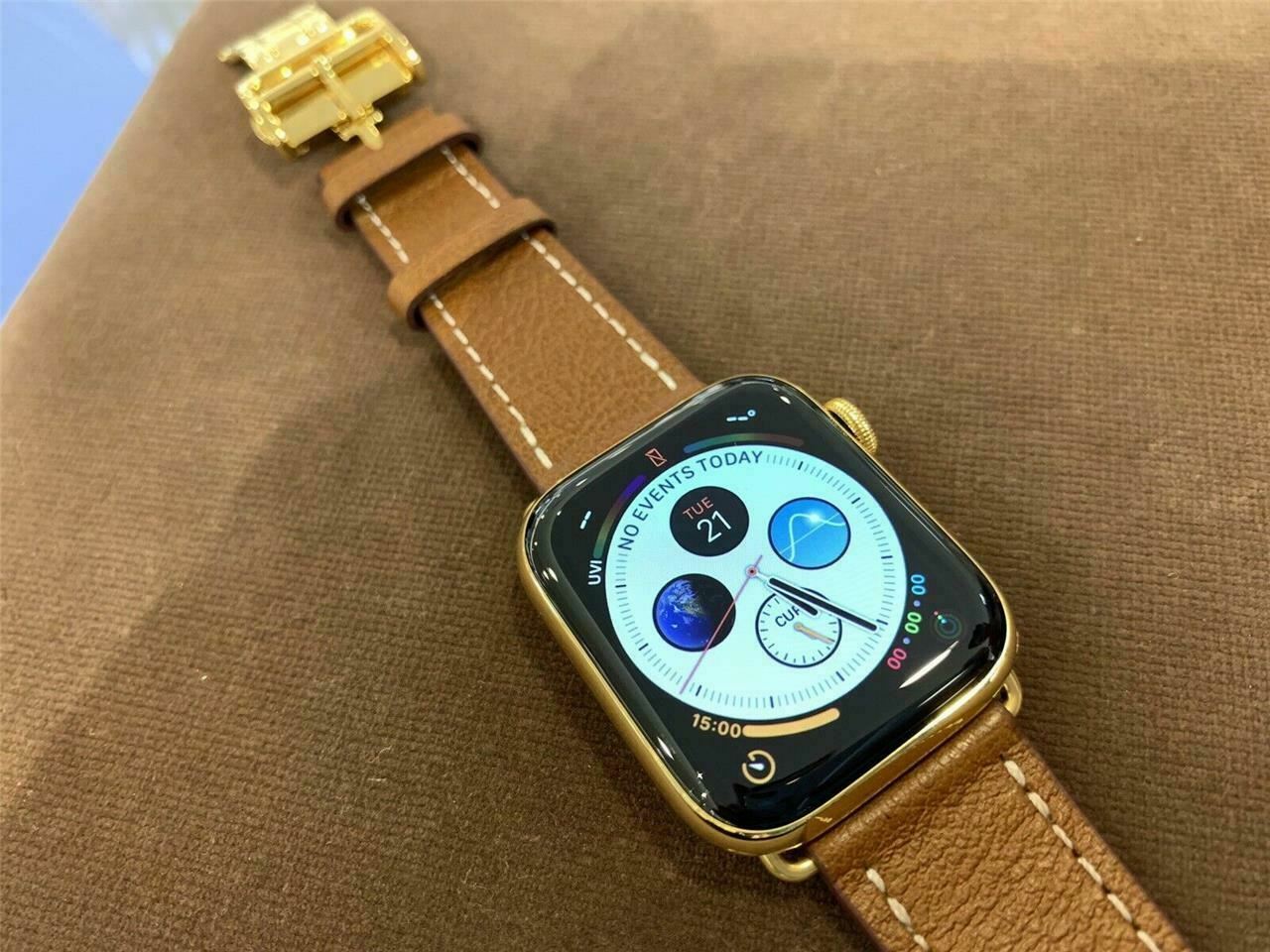 44mm Apple Watch Series 5 Custom 24K Gold Plated Stainless Steel GPS Cellular
