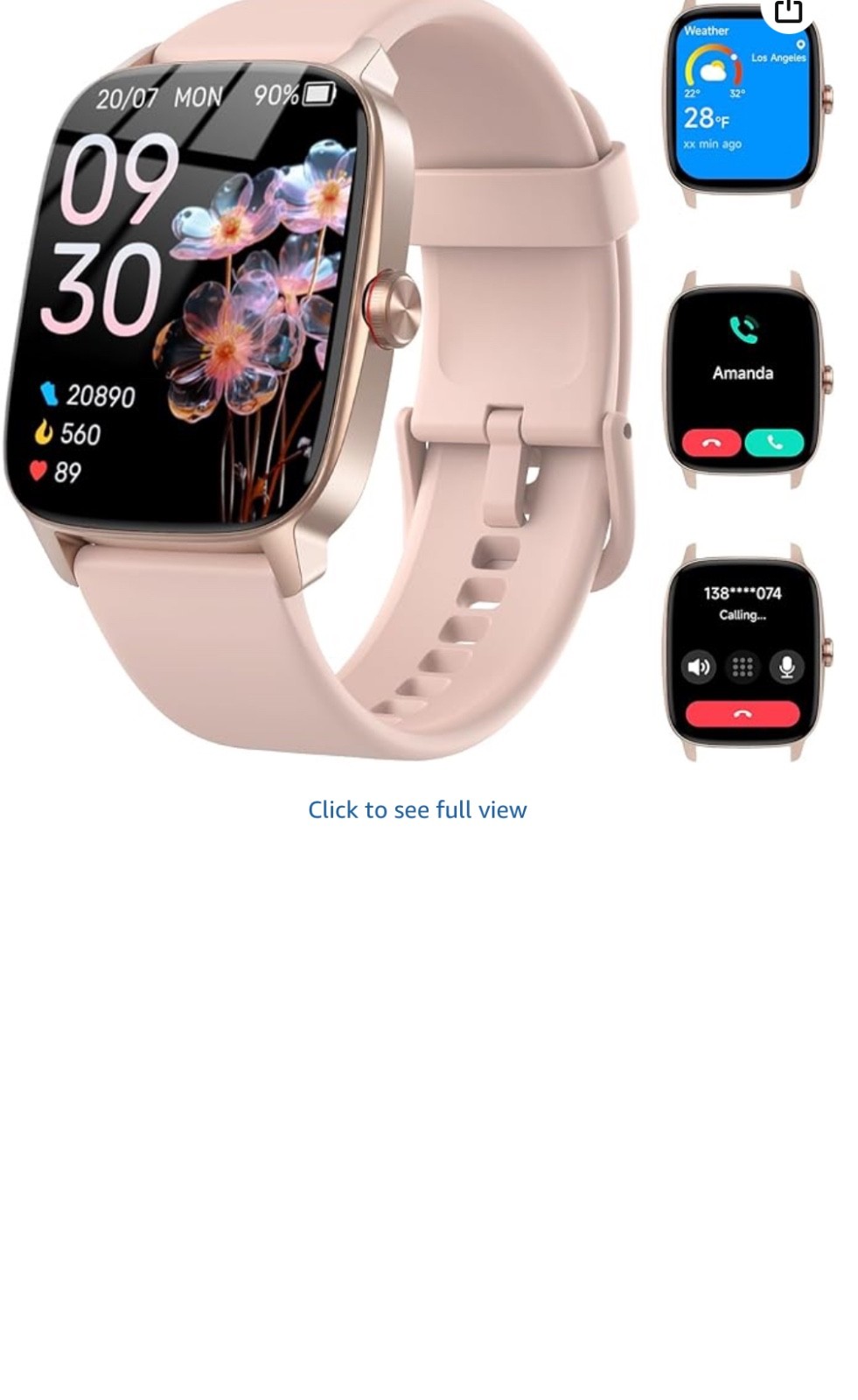 Smart Watch for Men Women with Bluetooth Call & AI Voice, 1.85″ HD Fitness Track