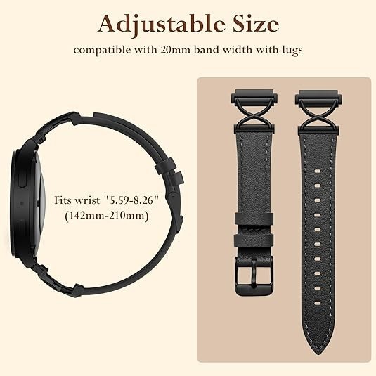 Brown Leather Band with X-Shape Design for Samsung Galaxy Watch 7 40mm 44mm