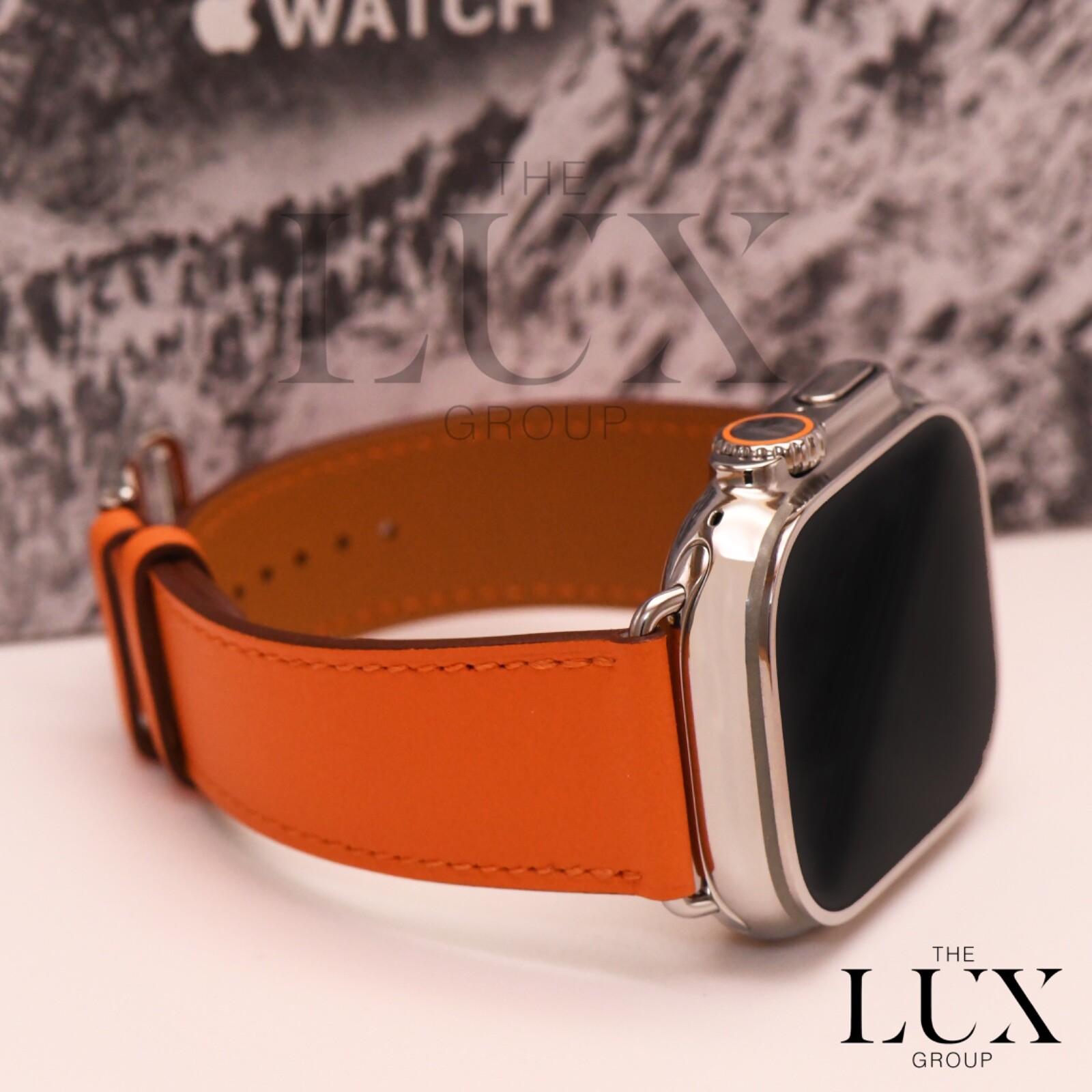 Apple Watch Ultra 2 Titanium 49mm Polished with Genuine Orange Hermes Band