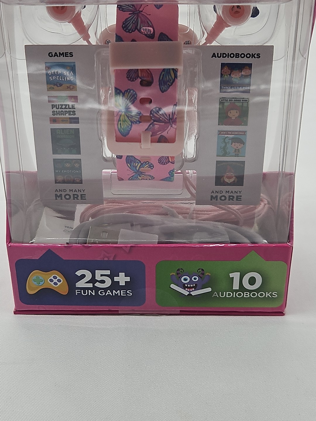 ITECH Jr. Kids Smartwatch Butterfly Band Earbuds W/MP3 Jack 25+ STEM Games