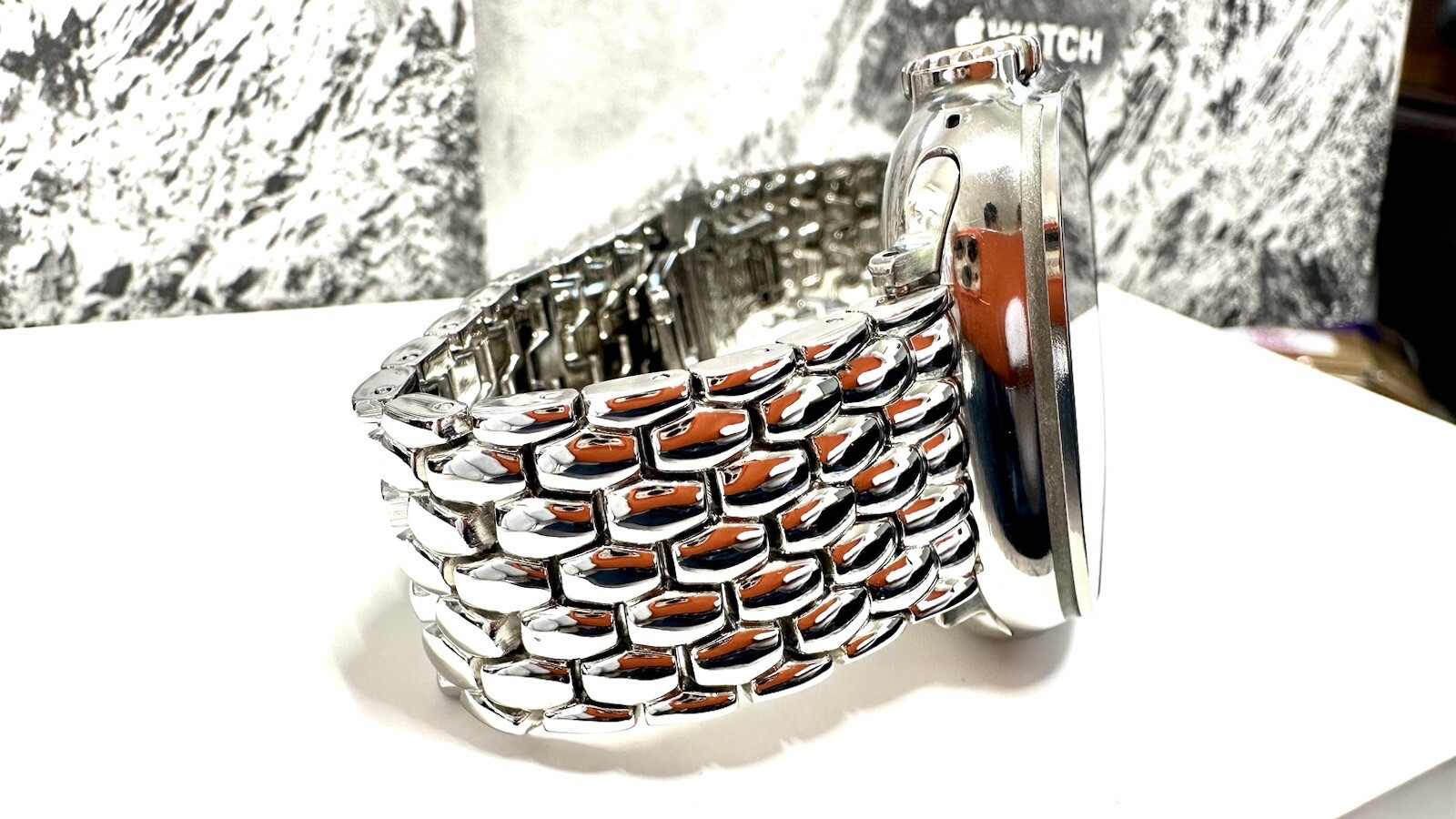 Custom Diamond Polished 49MM Apple Watch ULTRA 2 Beads Polished Band LTE GPS