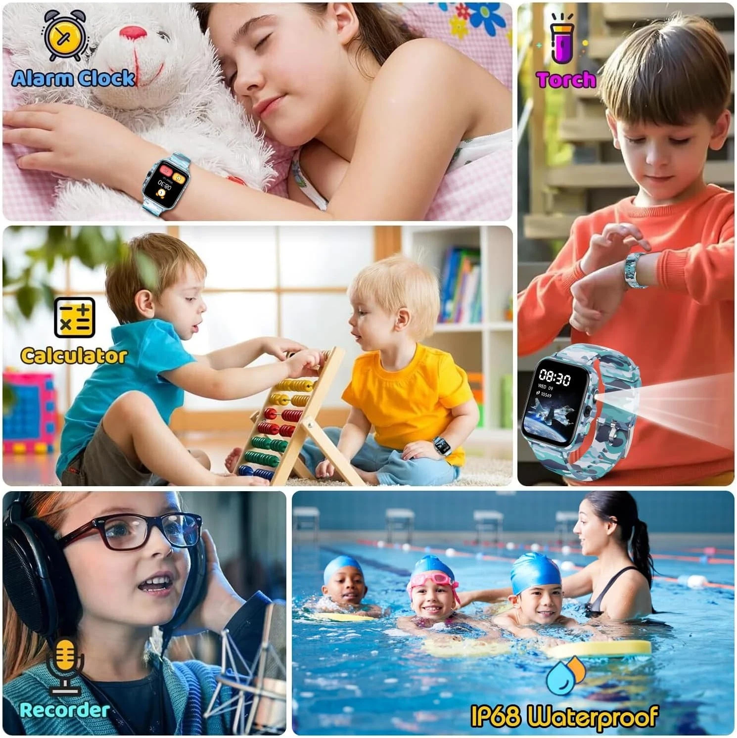 Smart Watch for Kids Boys Age 5-12, Ai Functions Games HD Touch Screen Watches w