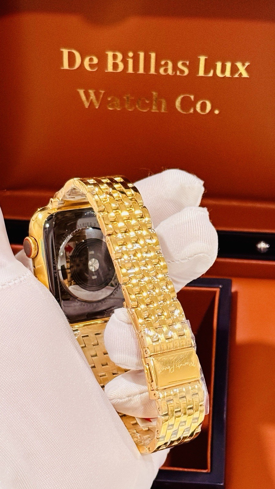 24K Gold Plated 45MM Apple Watch SERIES 9 With Gold Polished Shiny Band GPS LTE