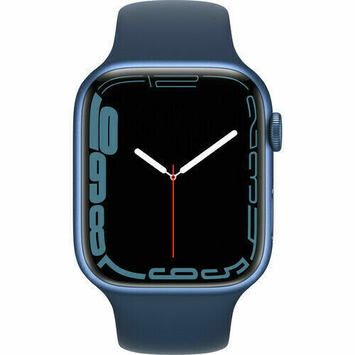 Apple Watch Series 7 45mm Graphite Stainless Steel Case with Abyss Blue Sport…