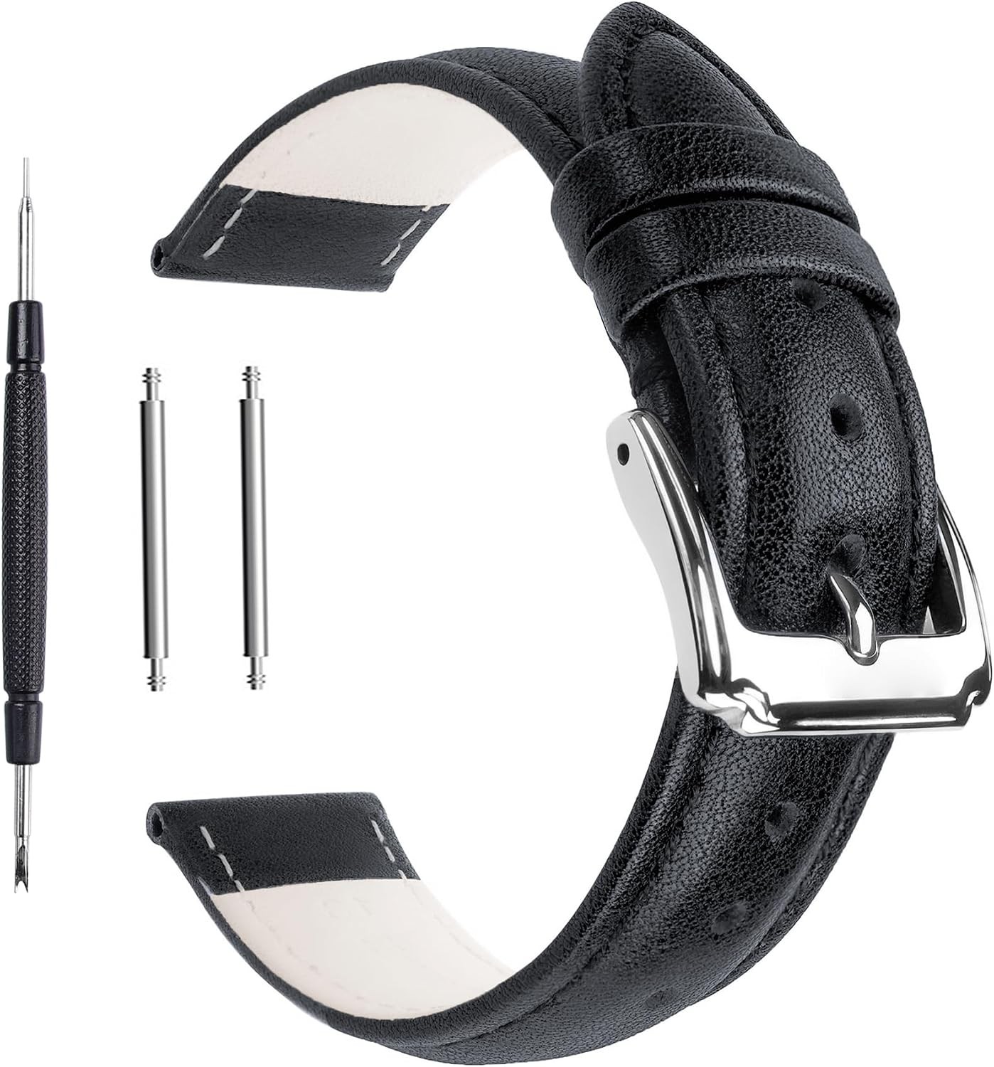 Calf Leather Strap Compatible with 14mm 16mm 18mm 20mm 22mm Watches