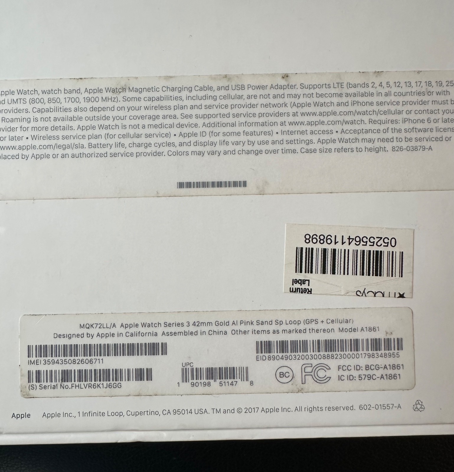 Apple Watch Series 3 42mm Gold Aluminum Pink Sand Sport Loop – Brand New As Is